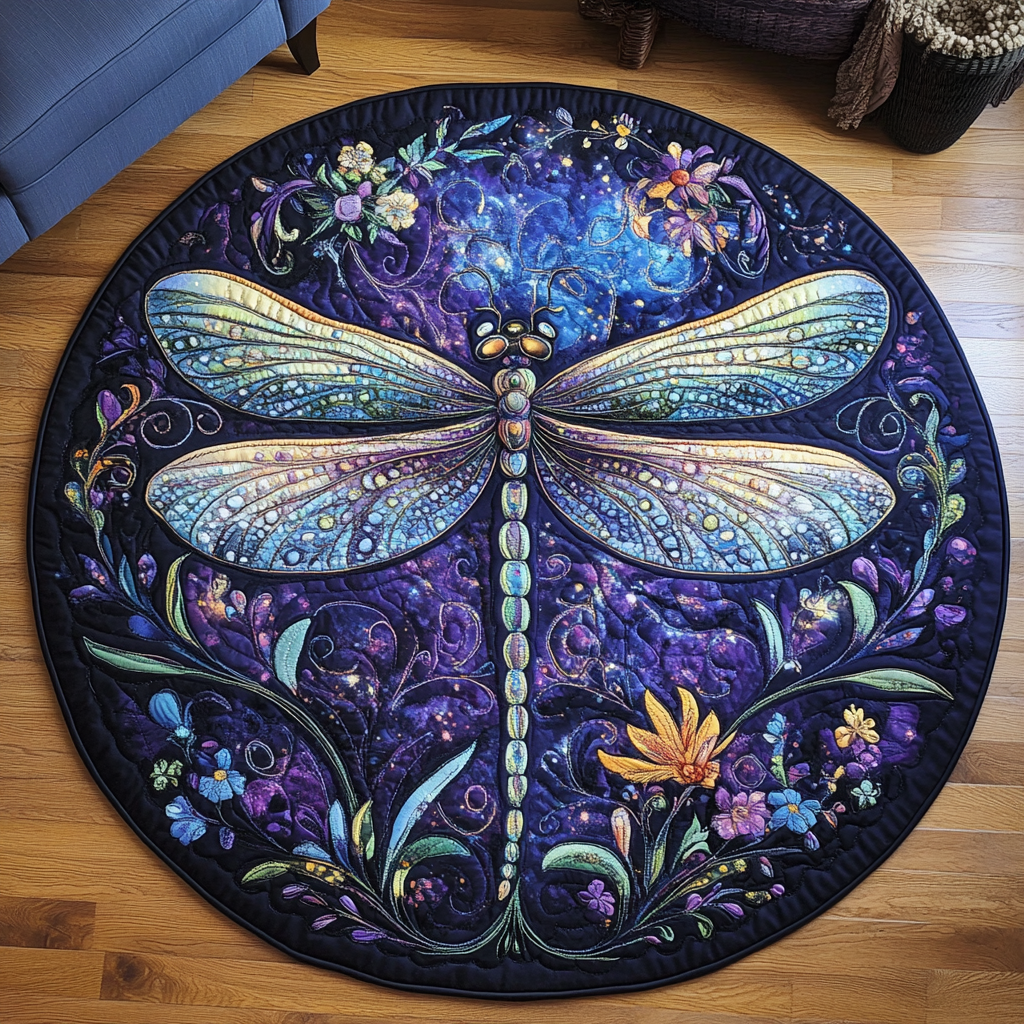 Ethereal Flutter Quilted Round Mat Living Room Furniture Ideas Great Dragon Lover Gifts