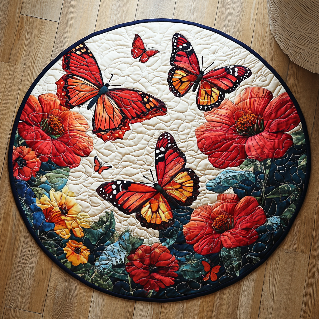 Ethereal Wings Quilted Round Mat Home Decor Best Gifts For Mothers