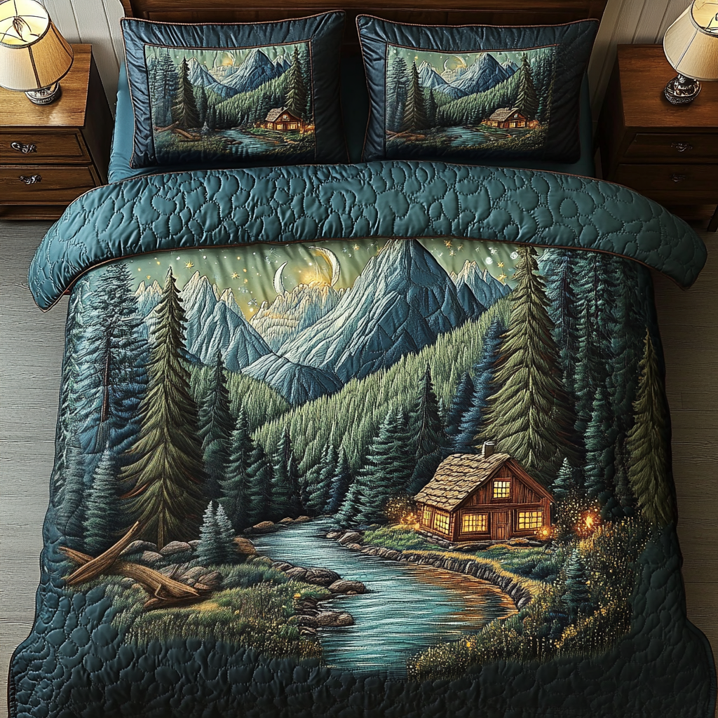 Evergreen Bliss Quilted Bedding Set Best King Bed Sheets Good Gifts For Mom