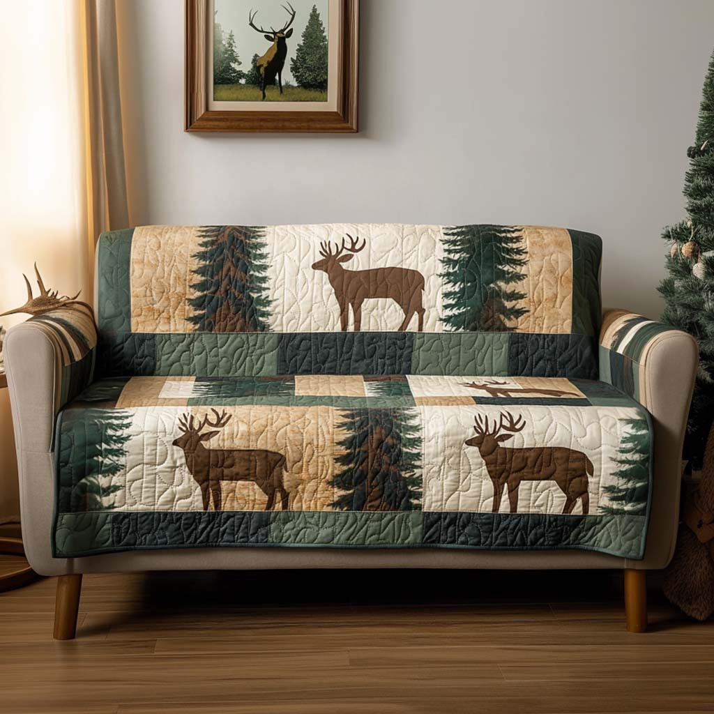 Evergreen Calm Quilted Sofa Cover Cute Sofa Slipcovers Best Father's Day Gifts