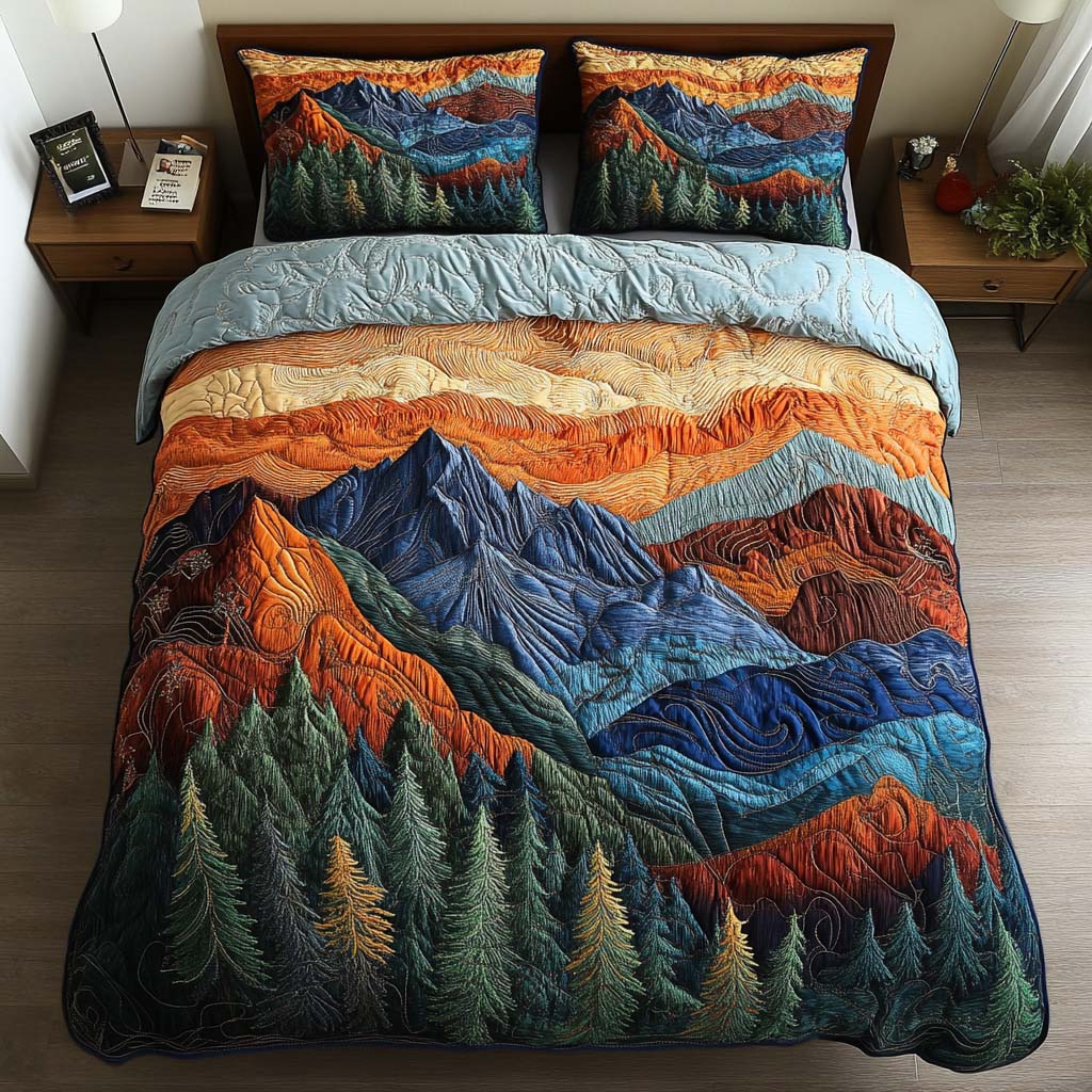 Evergreen Dreams Quilted Bedding Set Best Bedspread Set Father's Day Special Gifts For Dad