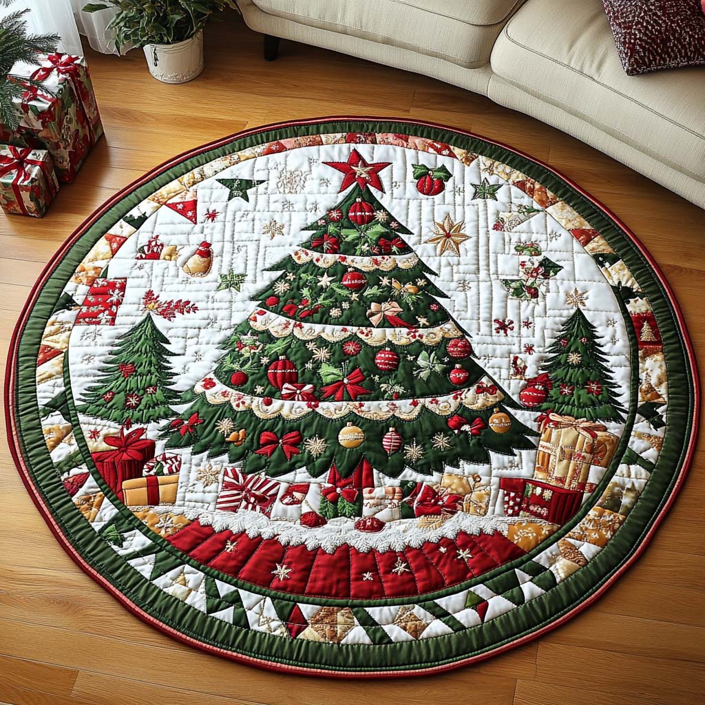 Evergreen Festivity Quilted Round Mat Home Decor Shop Good Gifts For Christmas