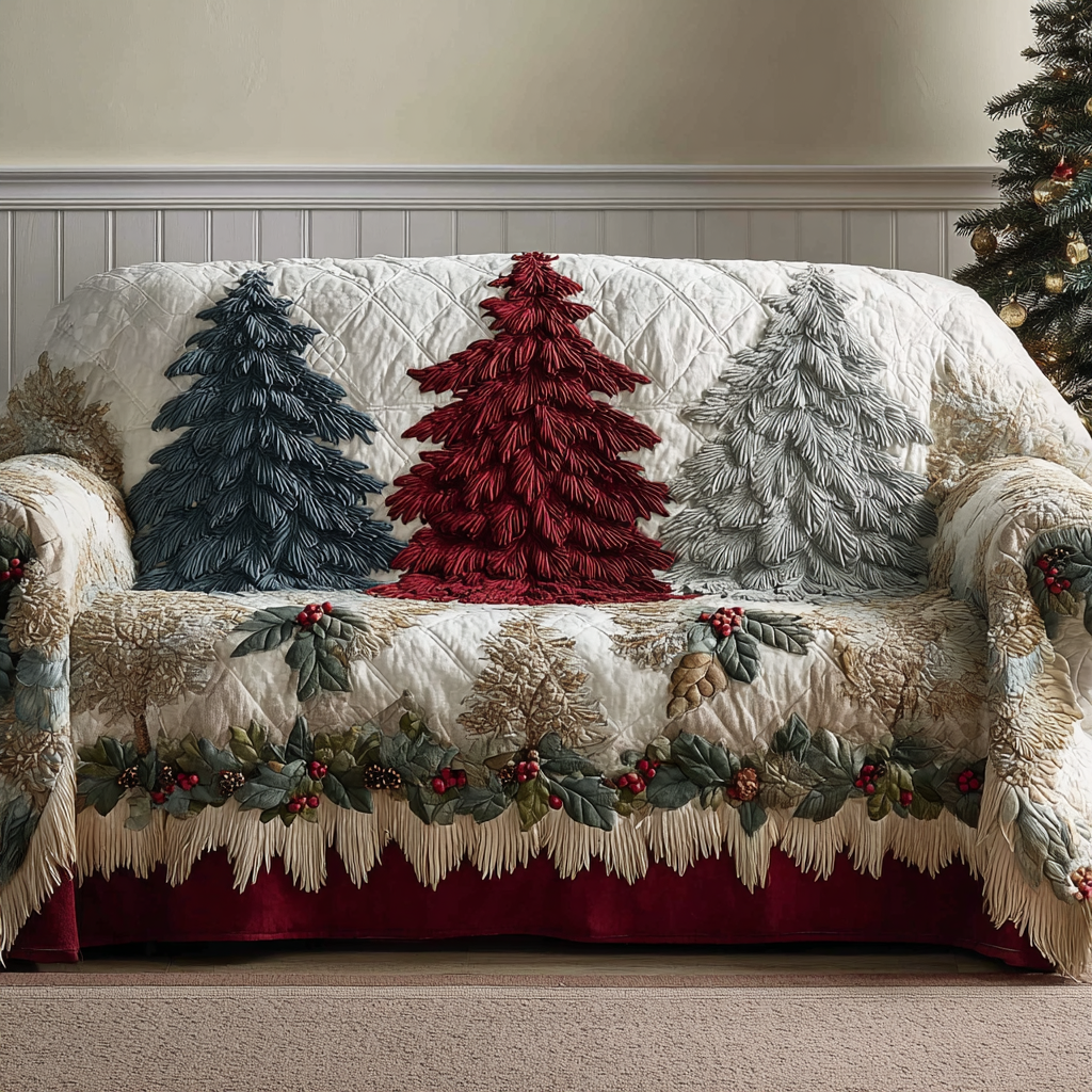 Evergreen Lane Quilted Sofa Cover Holiday Living Christmas Decor Christmas Gifts For Grandma