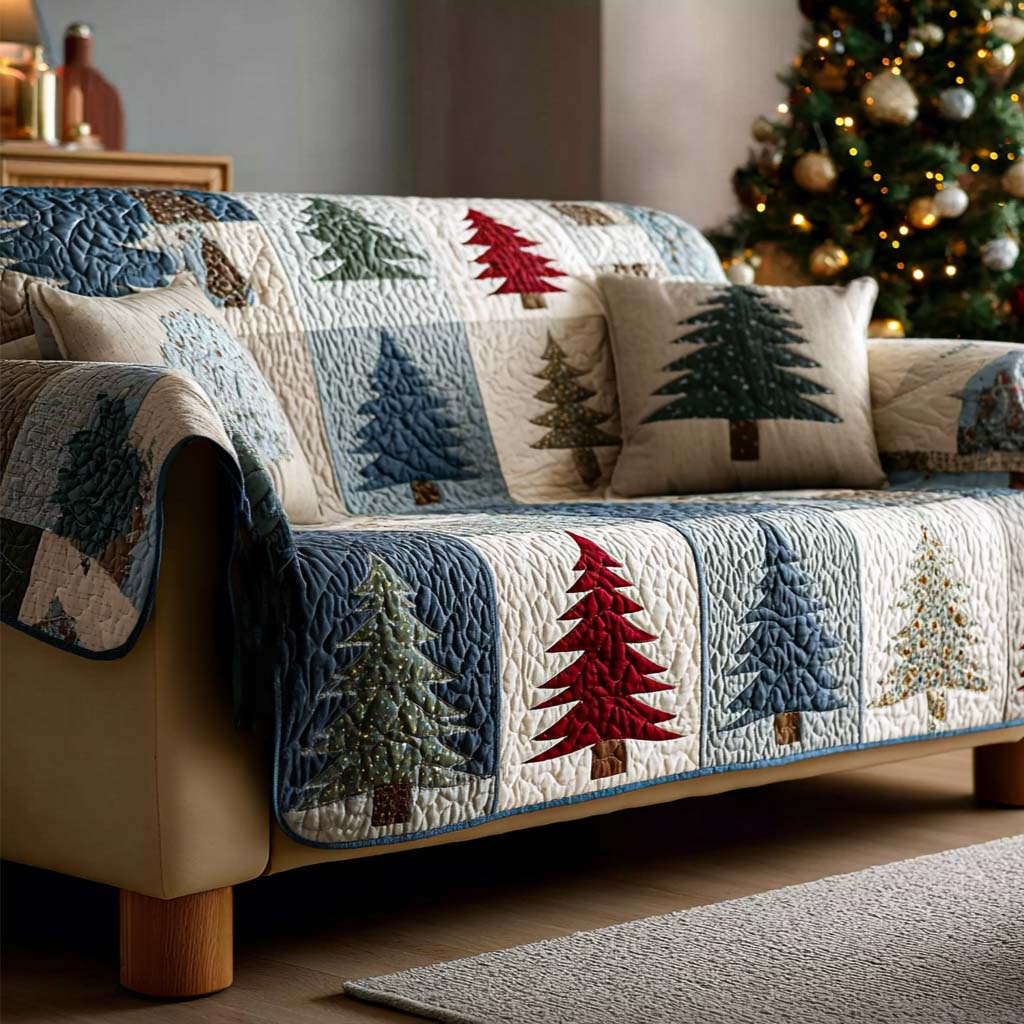 Evergreen Magic Quilted Sofa Cover Furniture Slipcovers Family Xmas Gift Baskets