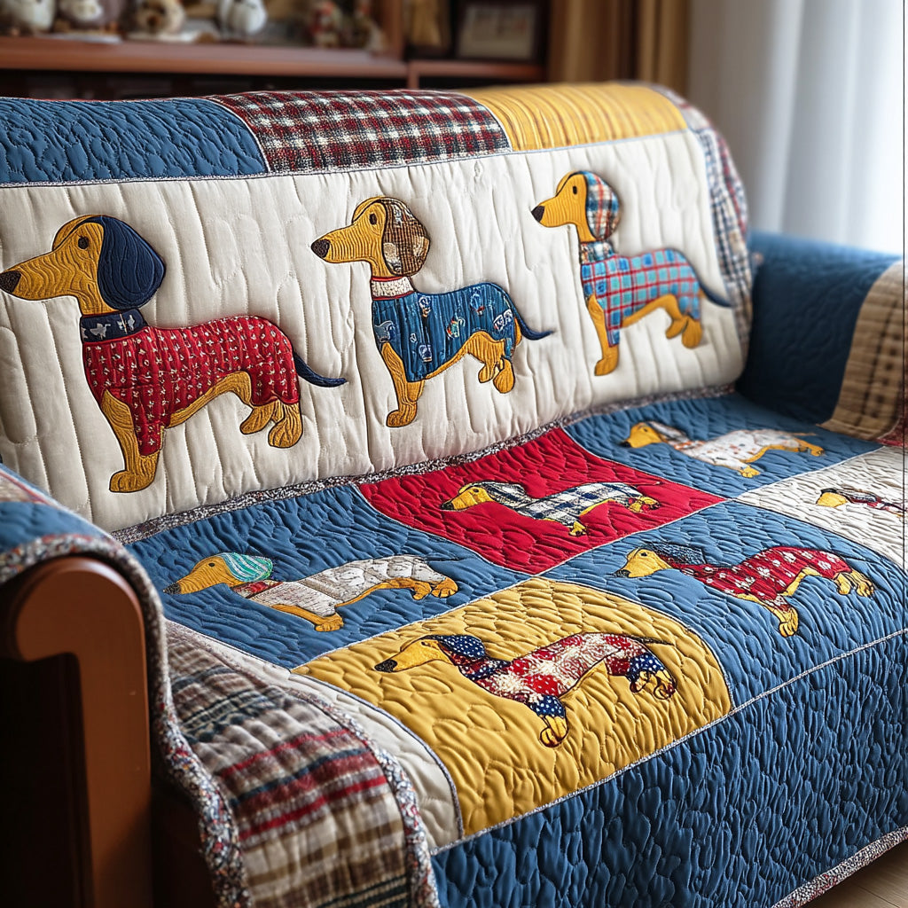 Everyday Dachshund Quilted Sofa Cover Indoor Decoration Wiener Dog Gifts For Her