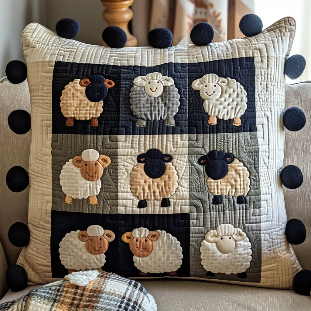 Ewe Unique Patterns Quilted Pillow Case Square Pillow Cases Good Gifts For Men