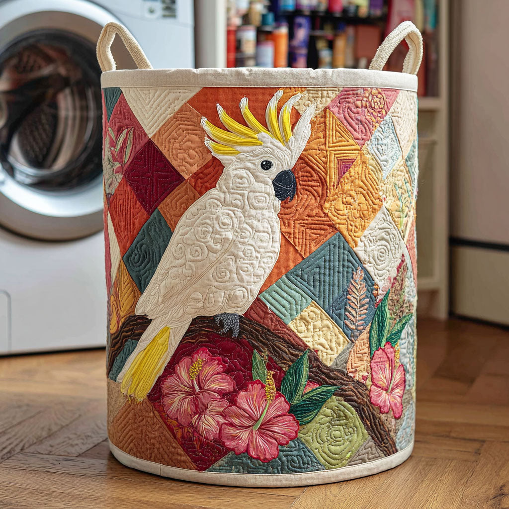 Exotic Sky Quilted Laundry Basket Decor Laundry Basket Gifts For Parrot Lovers