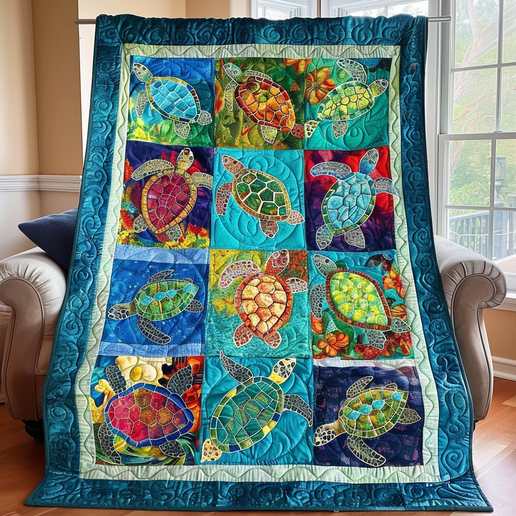 Exquisite Turtles Quilted Blanket Bedroom Decor Ideas Sea Turtle Gifts For Her