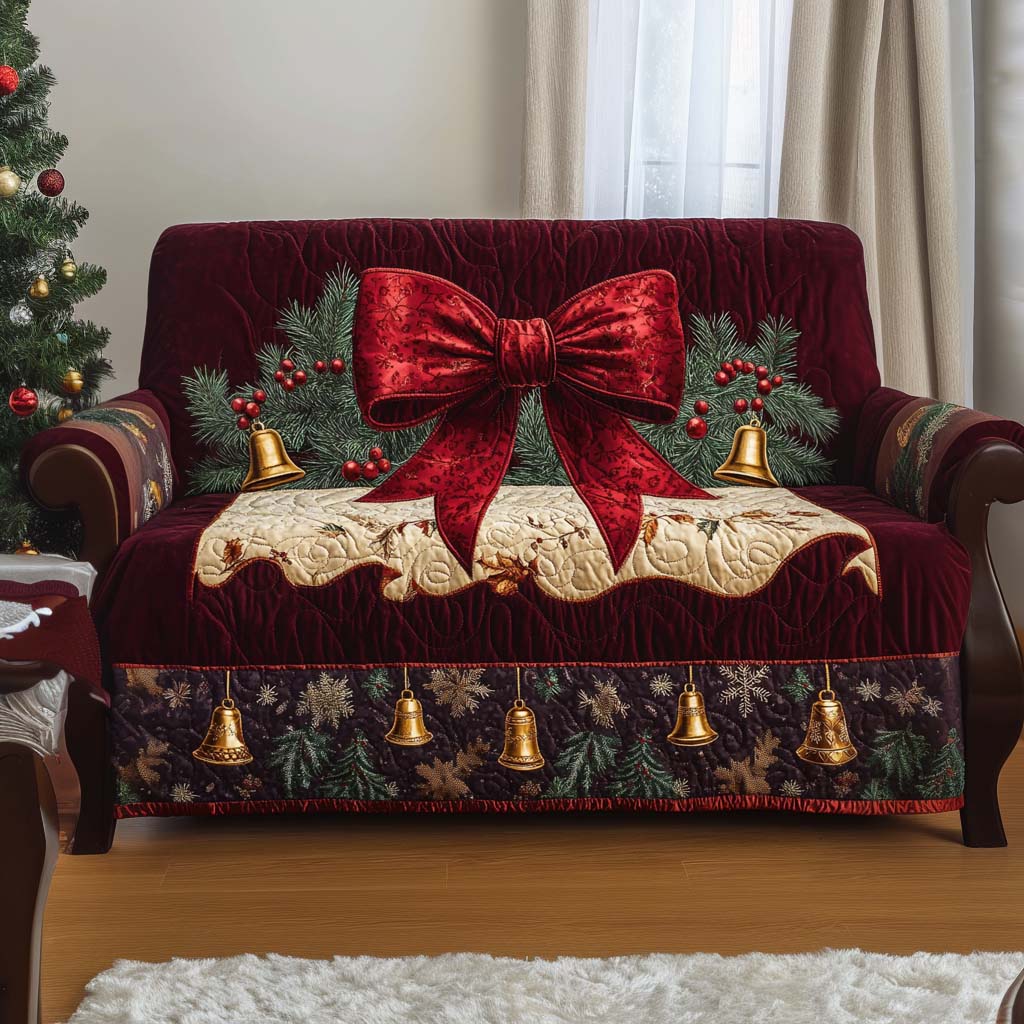 Fa La La Quilted Sofa Cover Furniture Covers Best Family Xmas Gifts