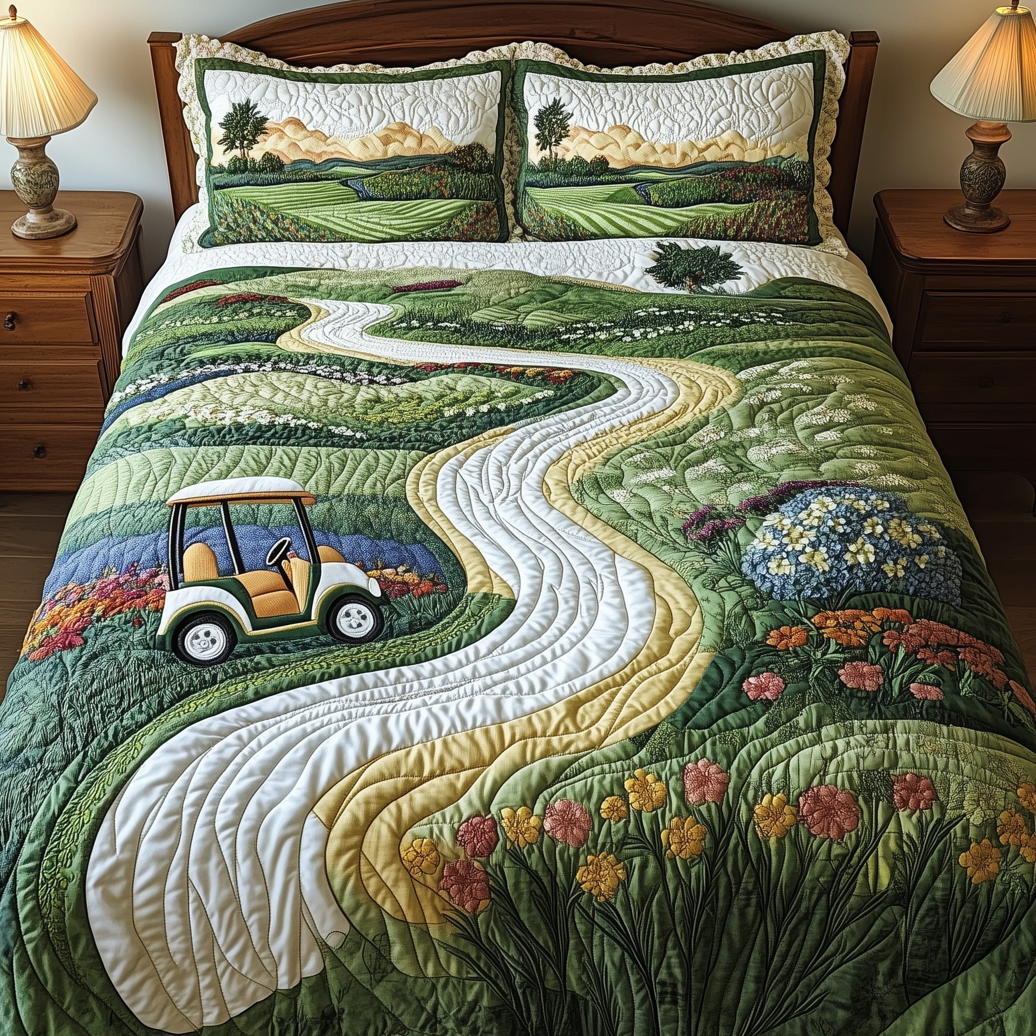 Fairway Dreams Quilted Bedding Set Bed Decor Ideas Cool Golf Presents