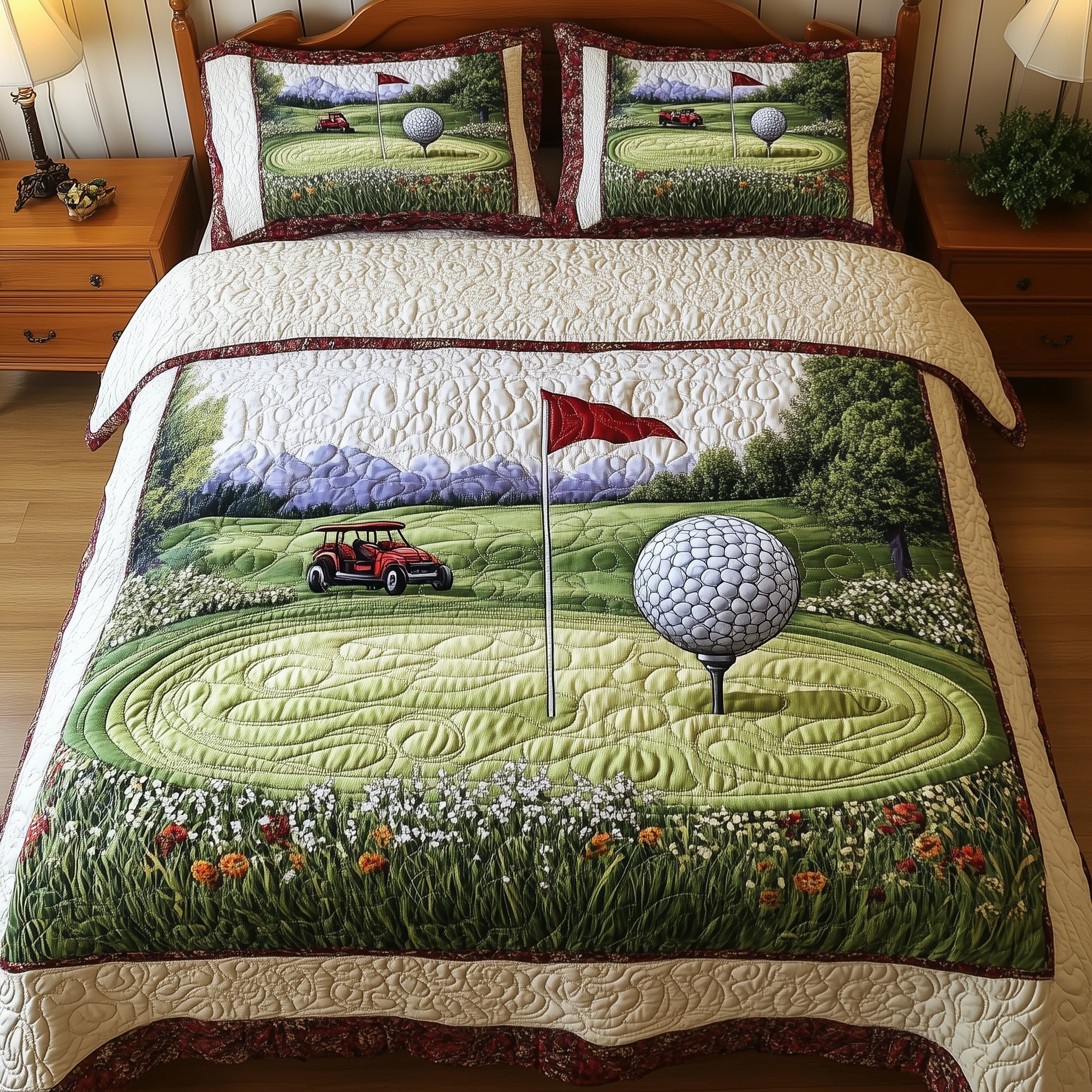 Fairway Dreams Quilted Bedding Set Boho Bedroom Furniture Good Golf Gifts