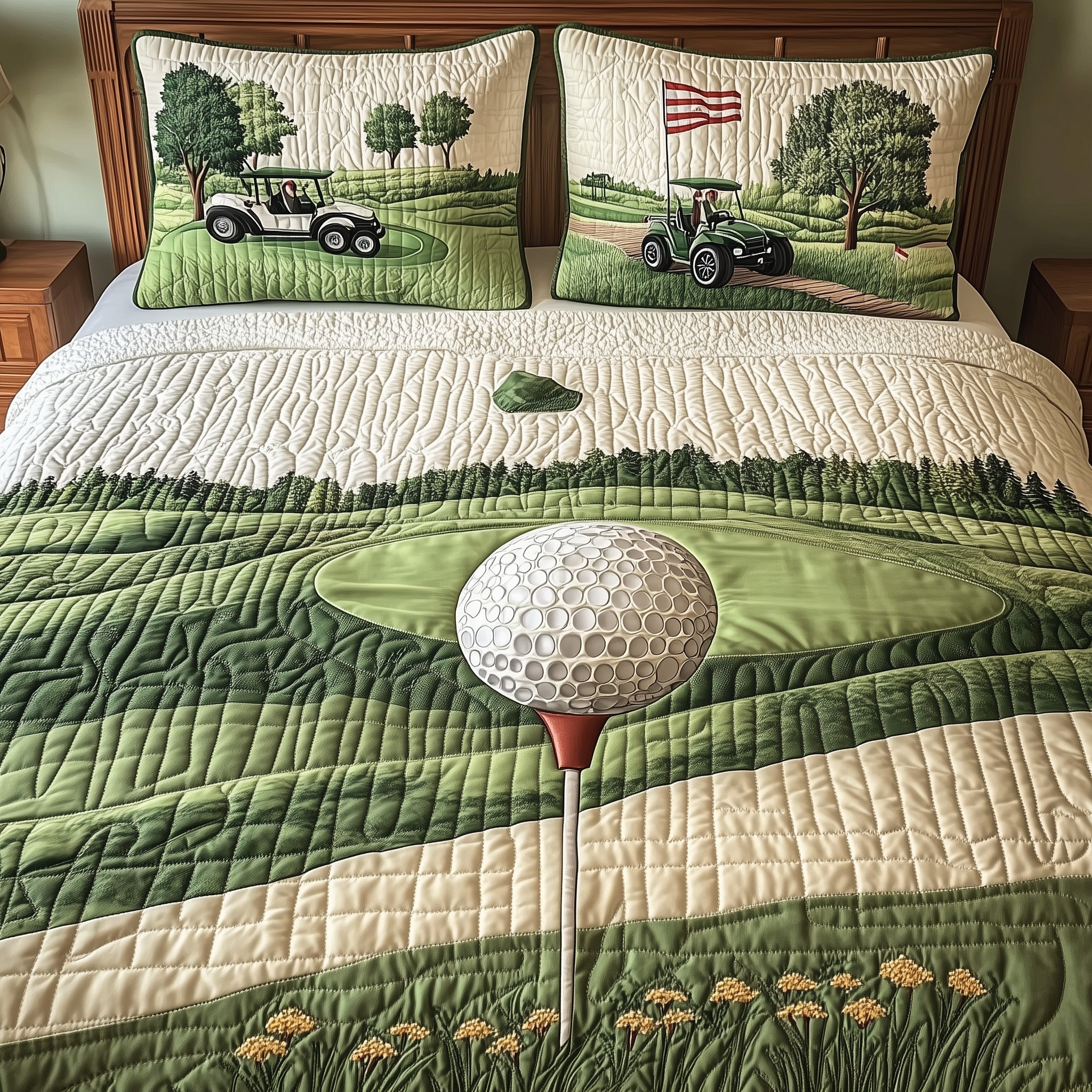 Fairway Dreams Quilted Bedding Set Over The Bed Decor Best Golf Presents