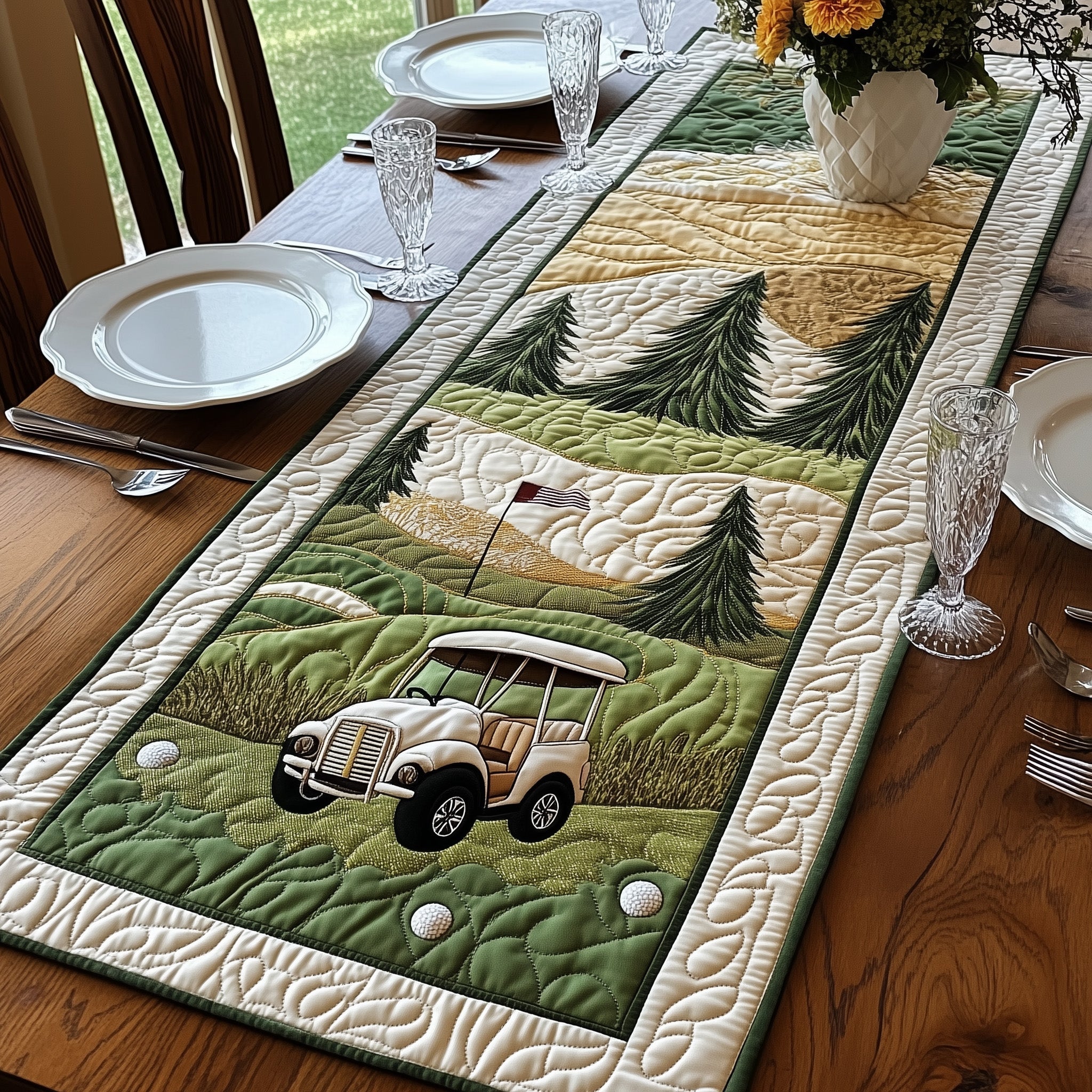 Fairway Serenity Quilted Table Runner Dining Table Ideas Cool Golf Gifts