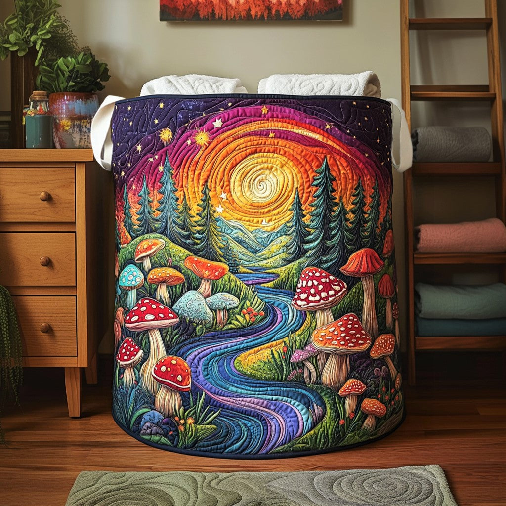 Fairy Forest Quilted Laundry Basket Cute Laundry Basket Fabric Gift Housewarming