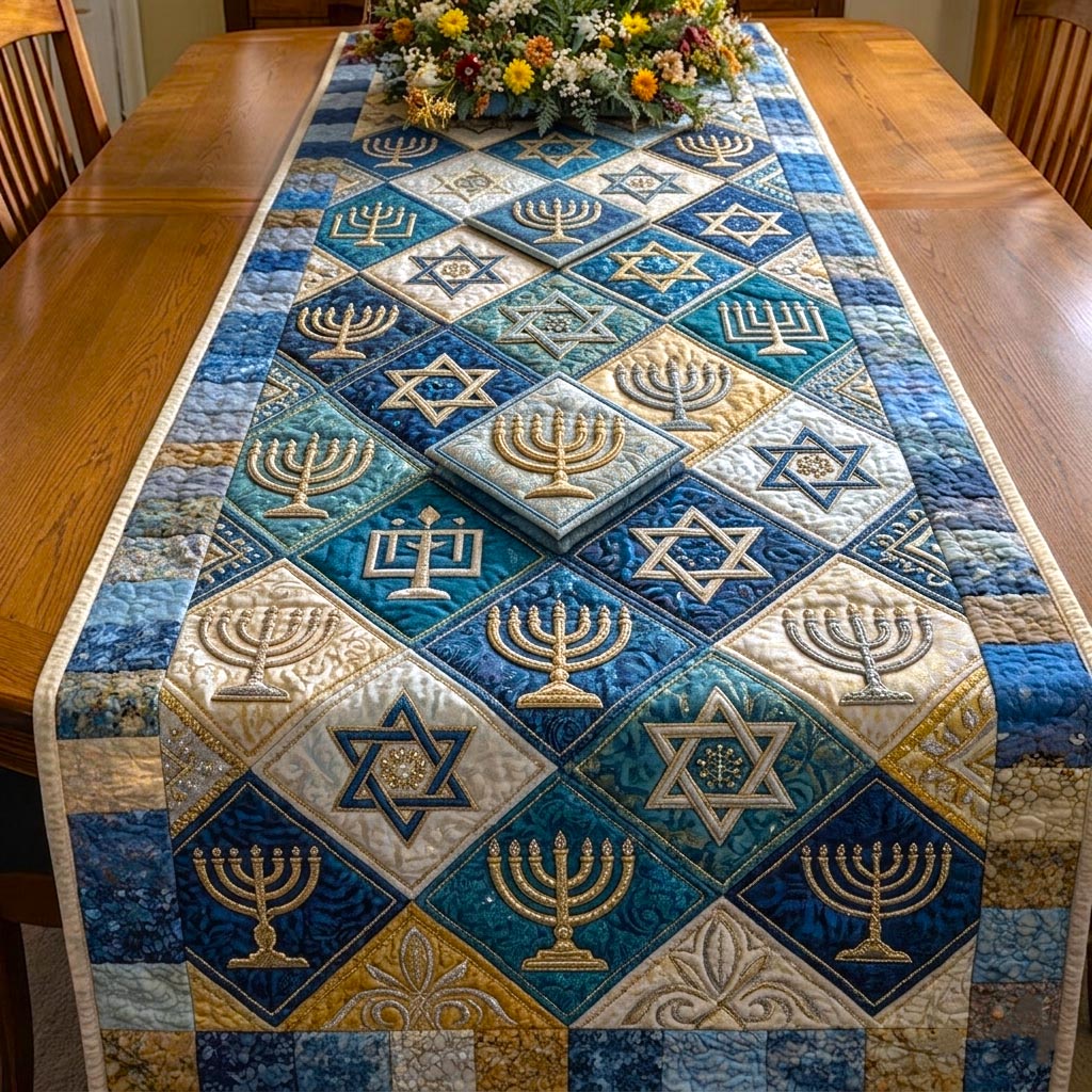 Faith Star Quilted Table Runner Christian Table Runners Good Gifts For Passover