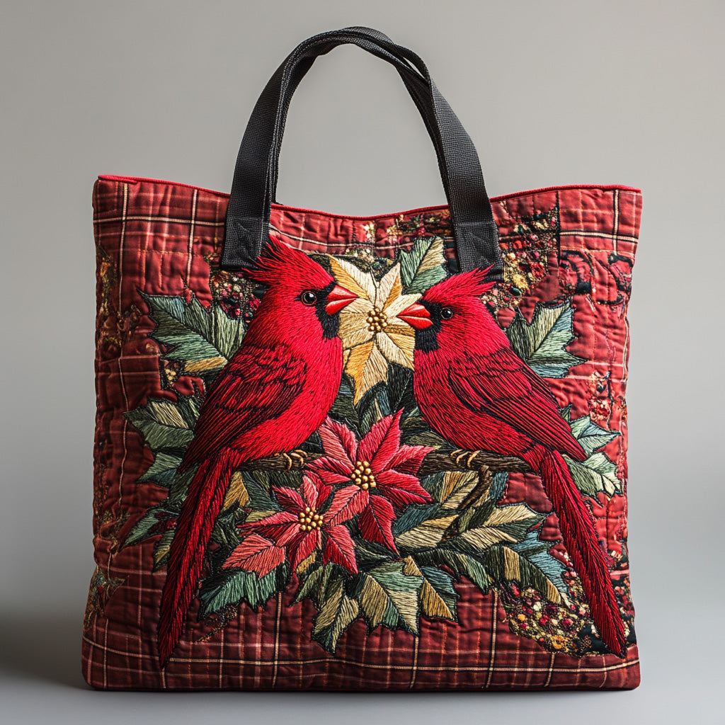 Faithful Cardinal Quilted Tote Bag Trendy Tote Mother's Day Gifts For Friends