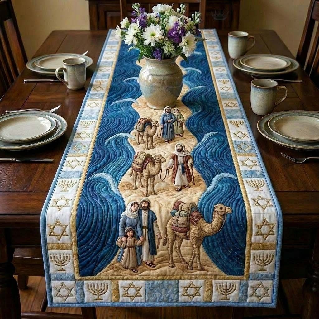 Faithful Desert Journey Quilted Table Runner Holiday Home Decorations Jewish Best Gifts