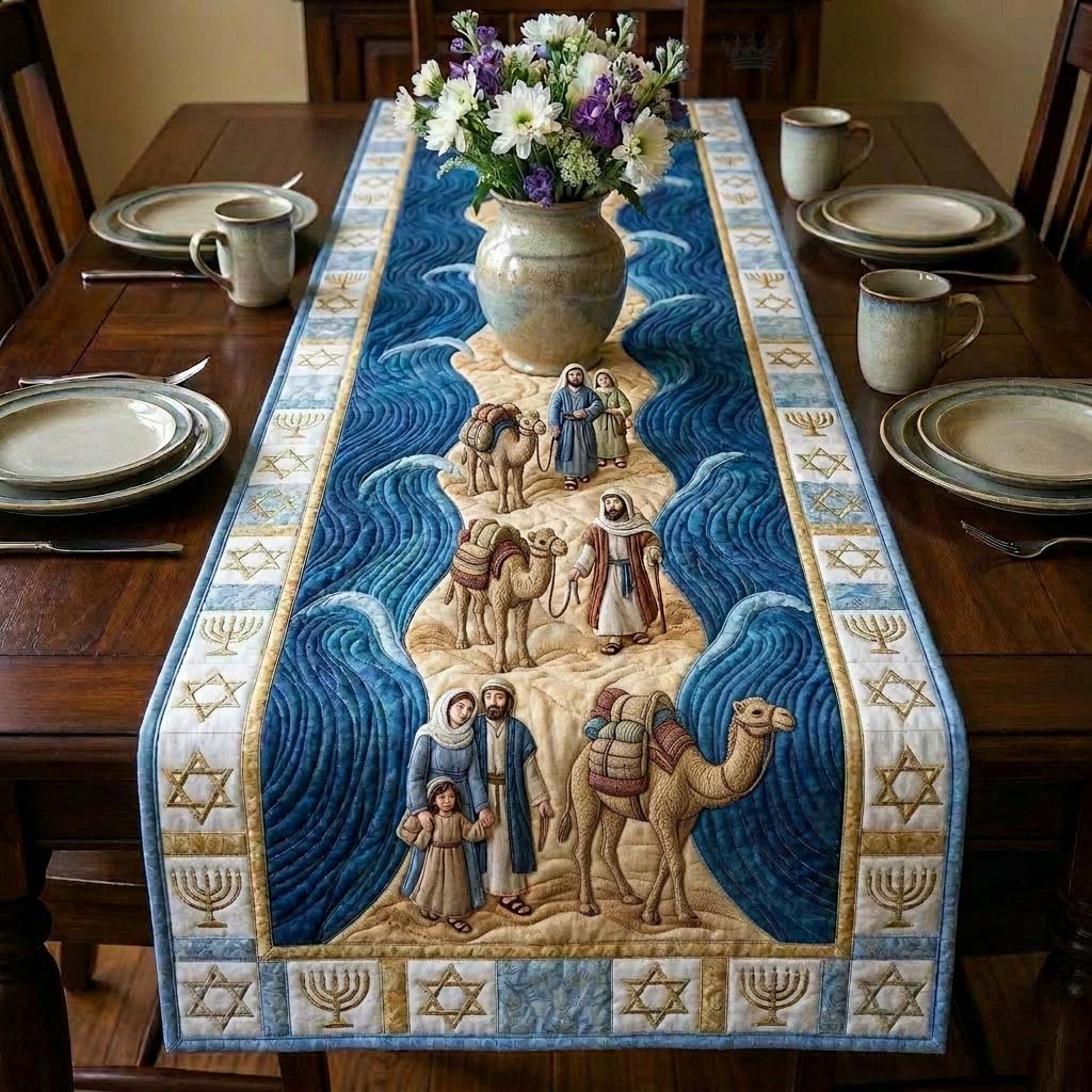Faithful Desert Journey Quilted Table Runner Jewish Passover Table Setting Unique Passover Gifts