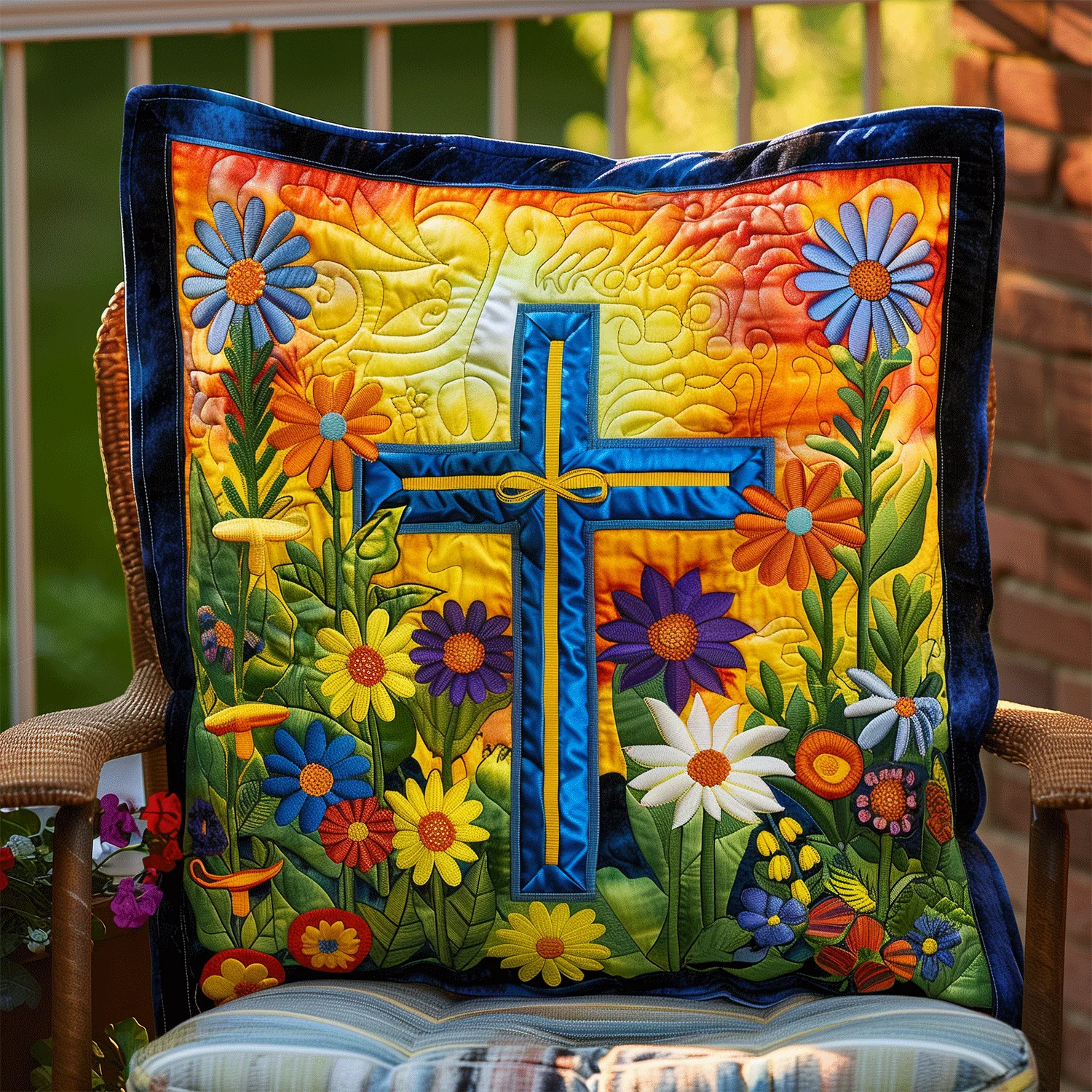 Faithful Garden Quilted Pillow Case Square Pillow Cases Present For Women