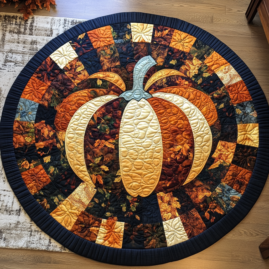 Fall Aura Quilted Round Mat Round Kitchen Mat Cute Fall Gifts
