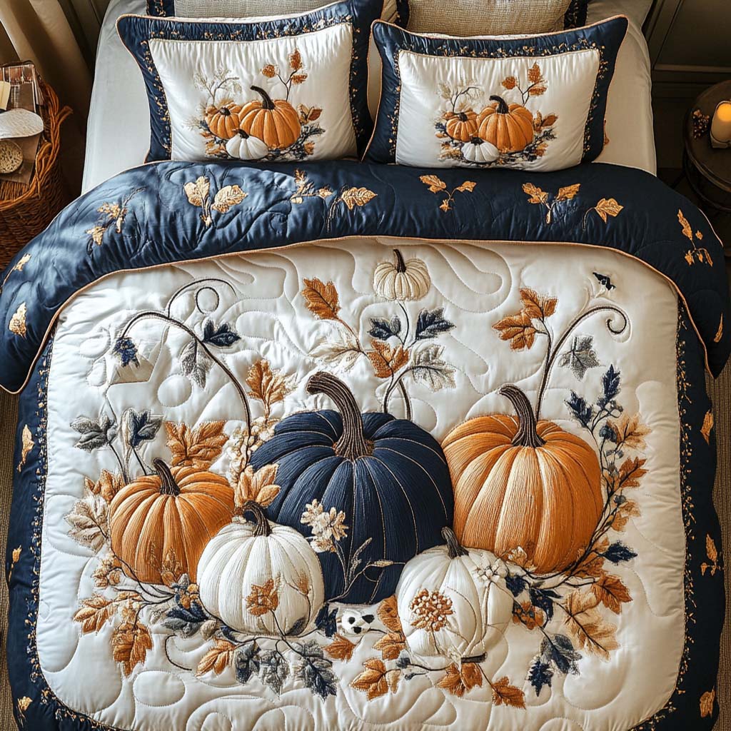 Fall Blessing Path Quilted Bedding Set Cute Room Decor Thoughtful Mother's Day Gifts