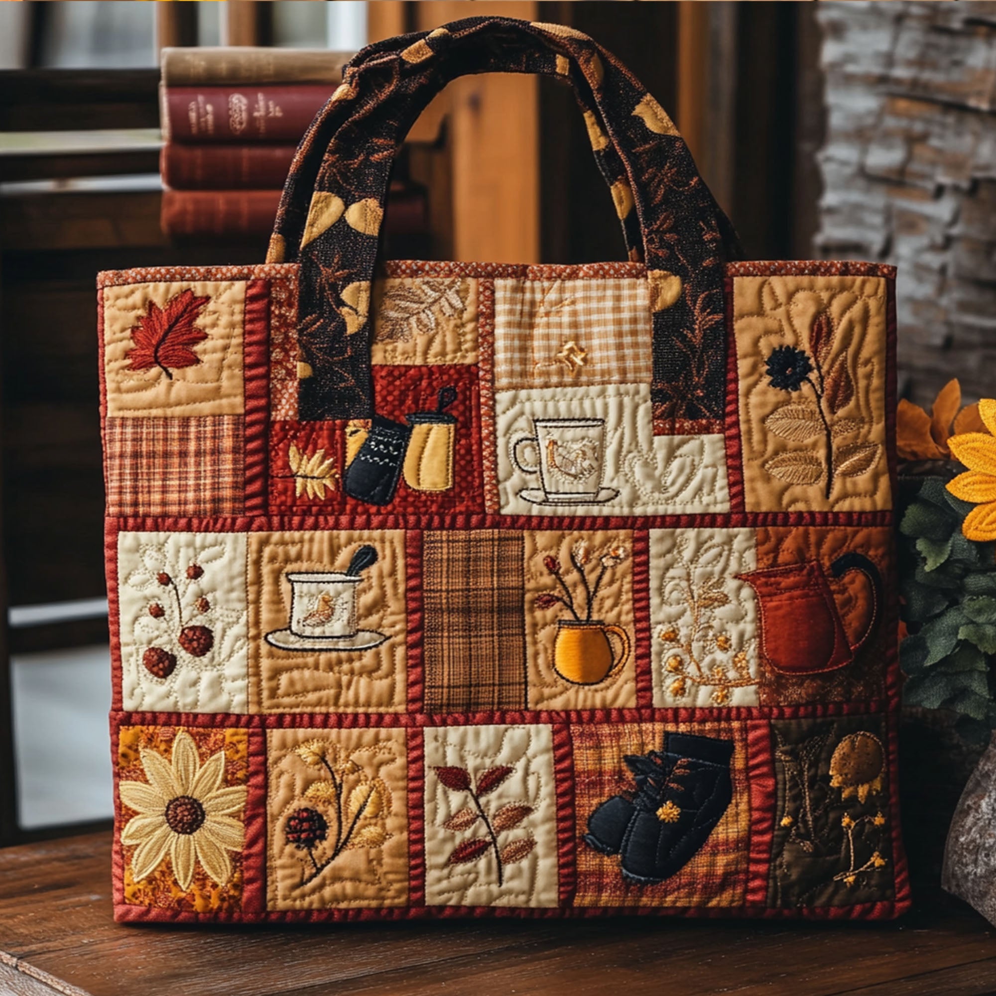 Fall Colors Quilted Tote Bag Tote Bags For Women Cool Mothers Day Gifts