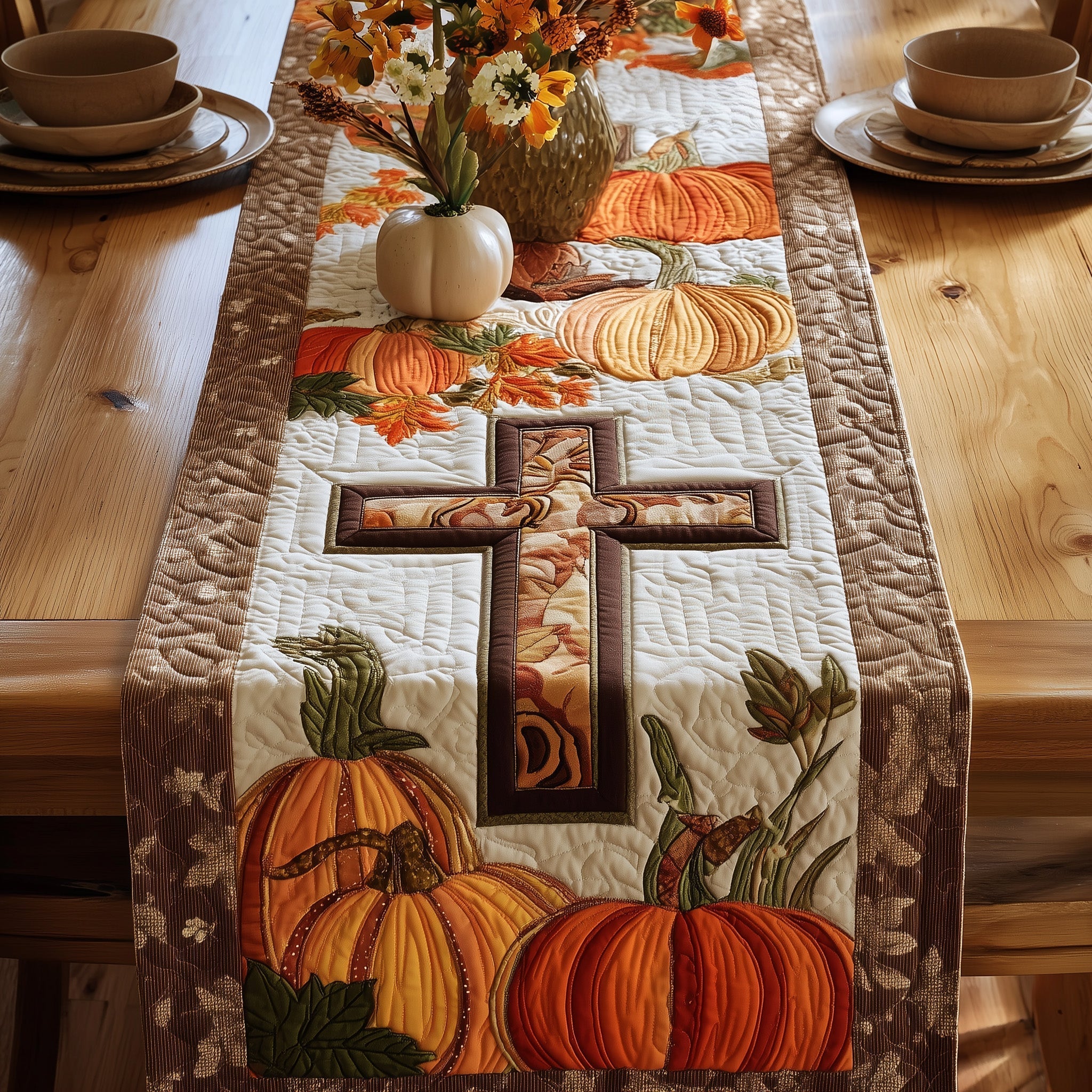 Fall For Jesus Quilted Table Runner Dining Room Table Decor Ideas Christian Gifts For Teens