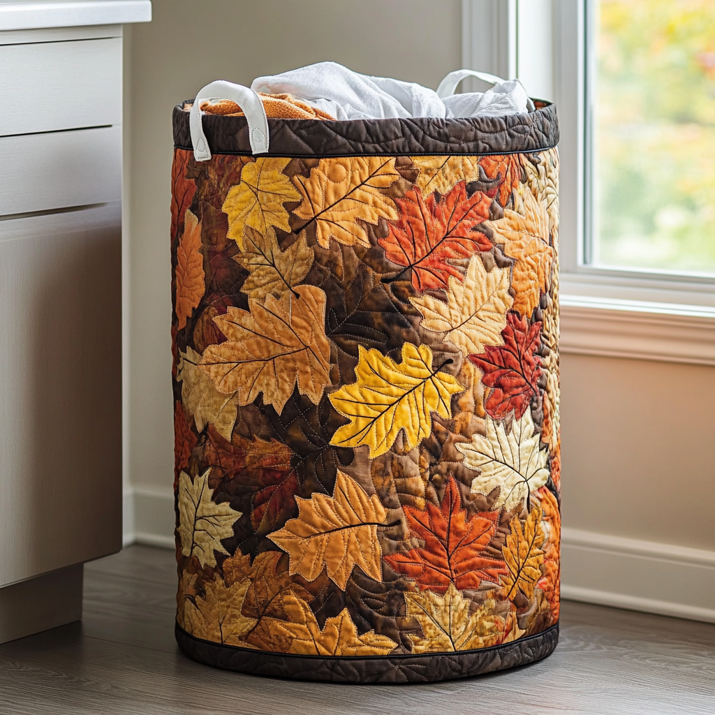 Falling Leaves Quilted Laundry Basket Good Laundry Baskets Autumn Themed Gifts