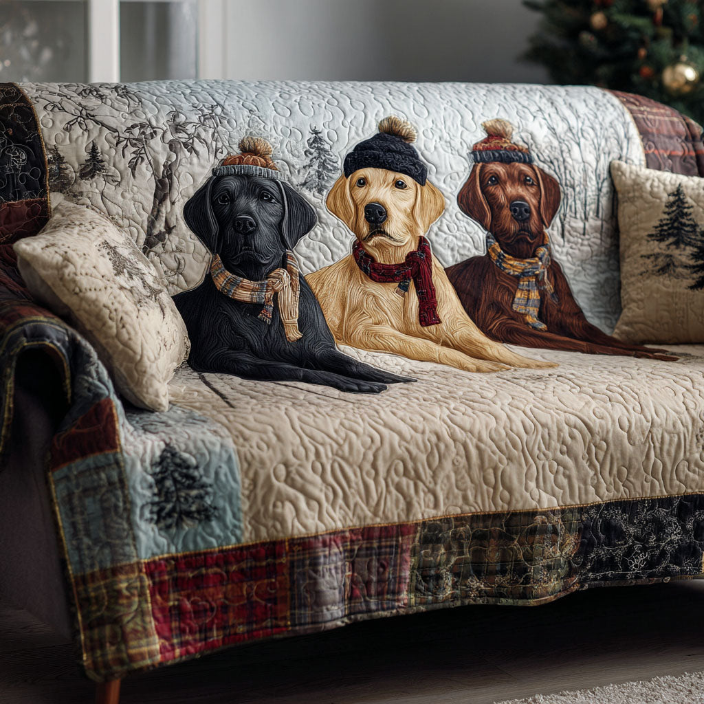 Family Pawtrait Quilted Sofa Cover Christmas Sofa Covers Top Gifts For Dog Owners