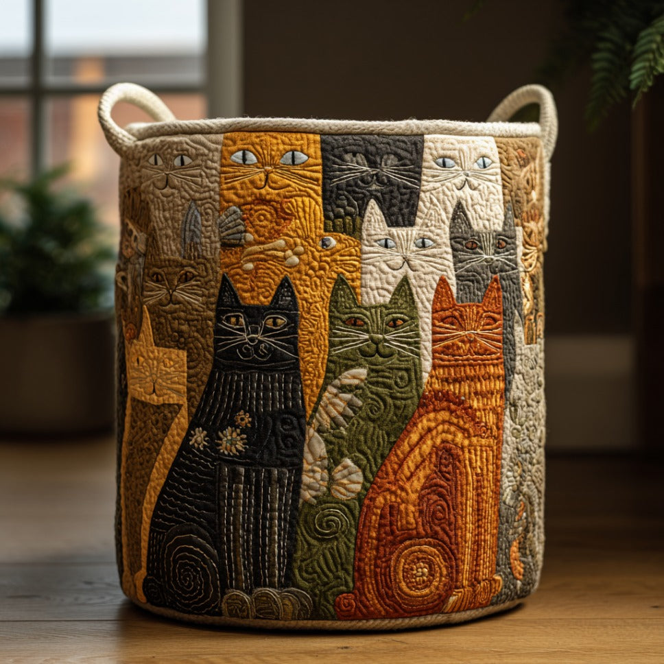 Fancy Cats Quilted Laundry Basket Best Laundry Basket House Warming Present Idea