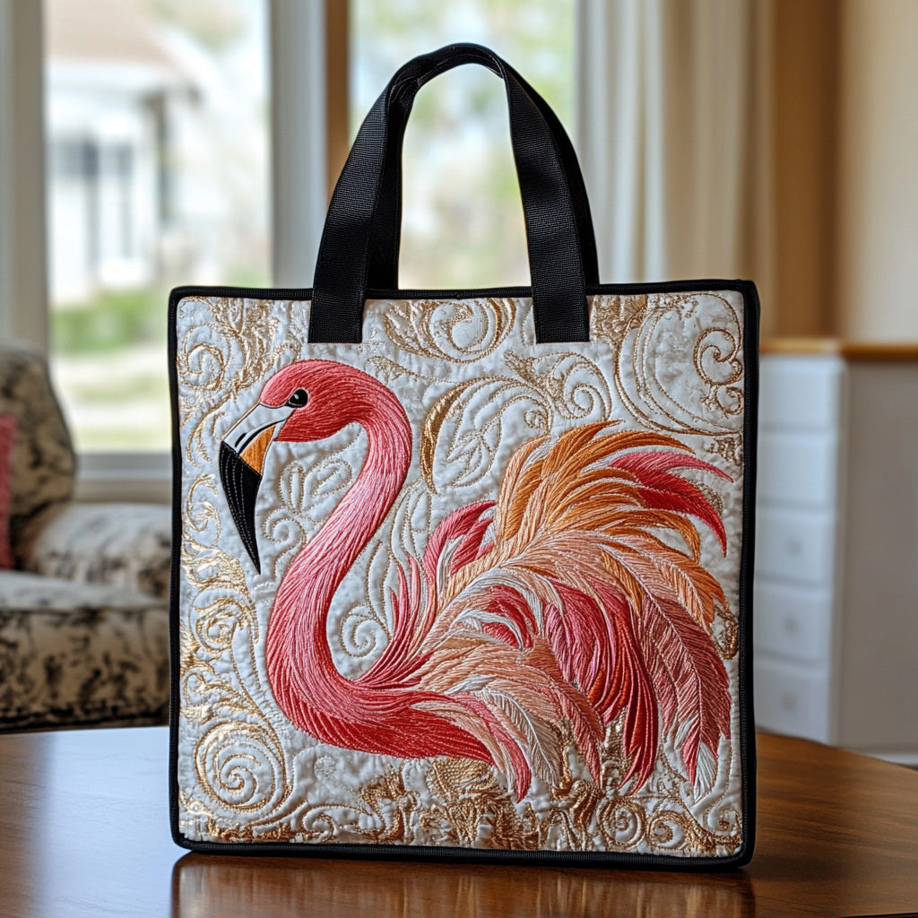 Fancy Flamingo Quilted Tote Bag Work Tote Gifts For Mum