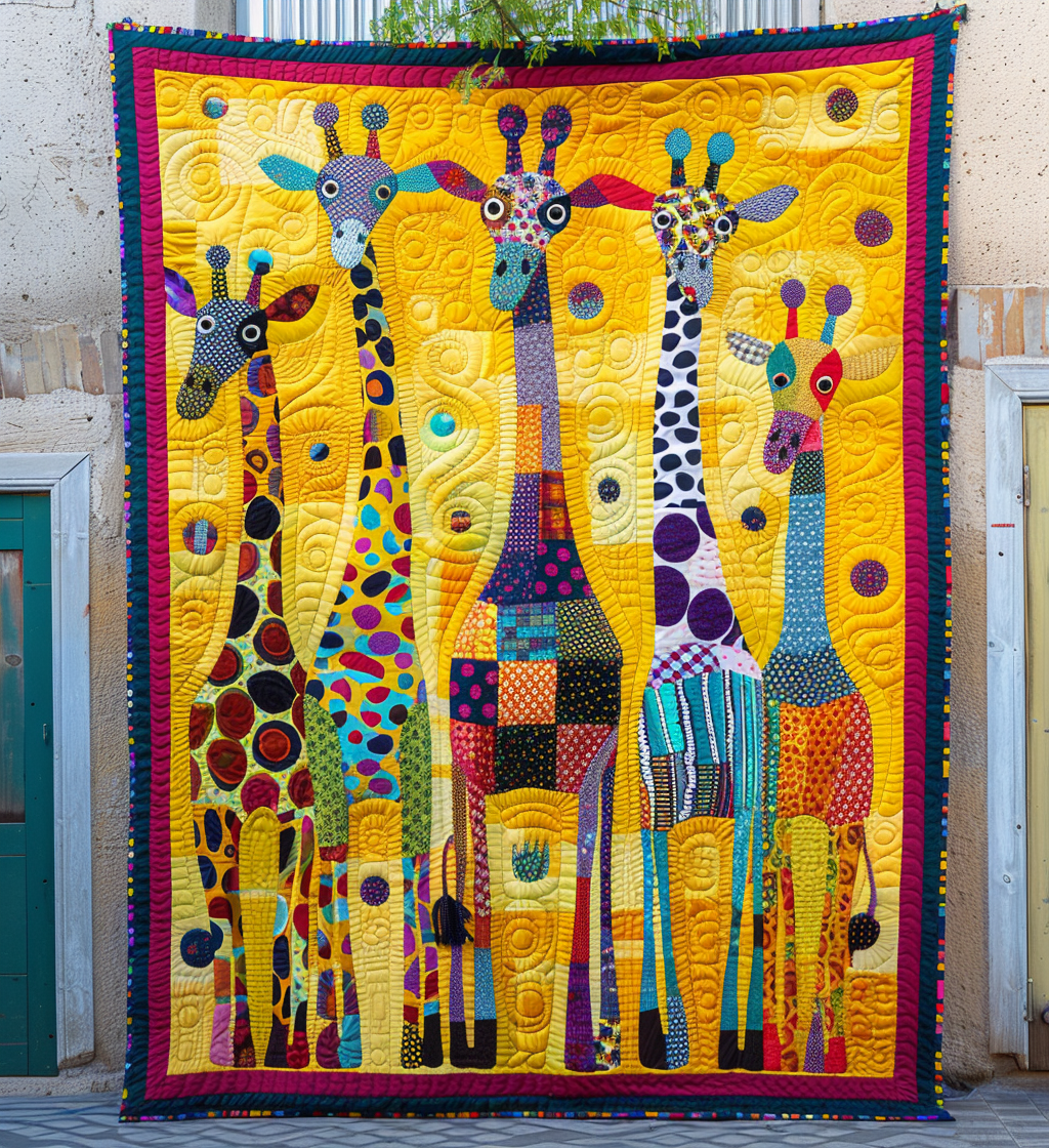 Fantastical Giraffes Quilted Blanket Bed Decorations Presents For Giraffe Lovers