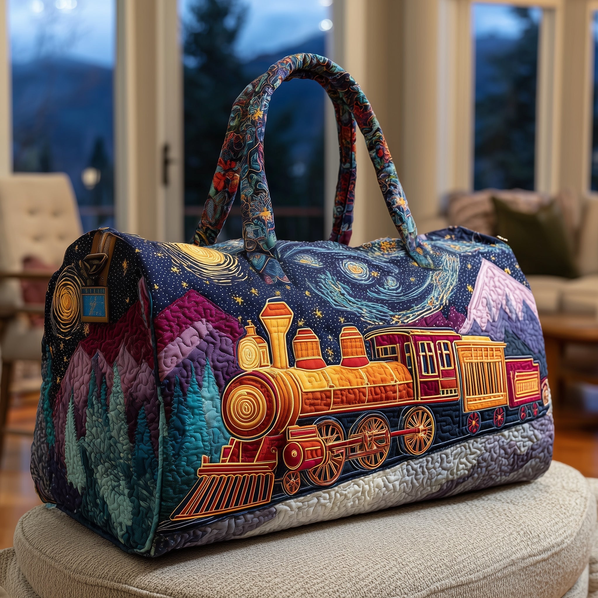 Fantasy Railway Quilted Duffle Bag Best Travel Duffel Bag Women Birthday Gift Ideas For Mother