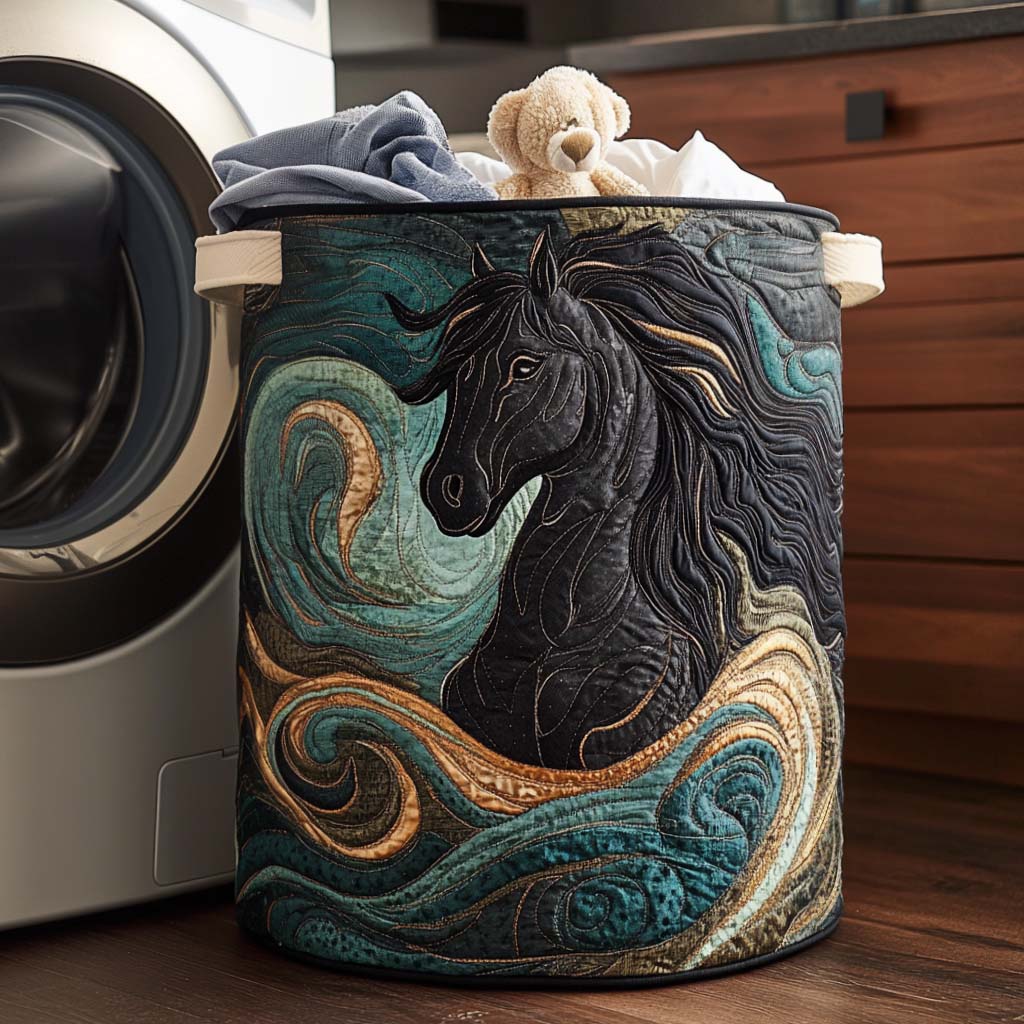 Farm Freedom Quilted Laundry Basket Folding Laundry Hamper Horsey Gifts For Friends