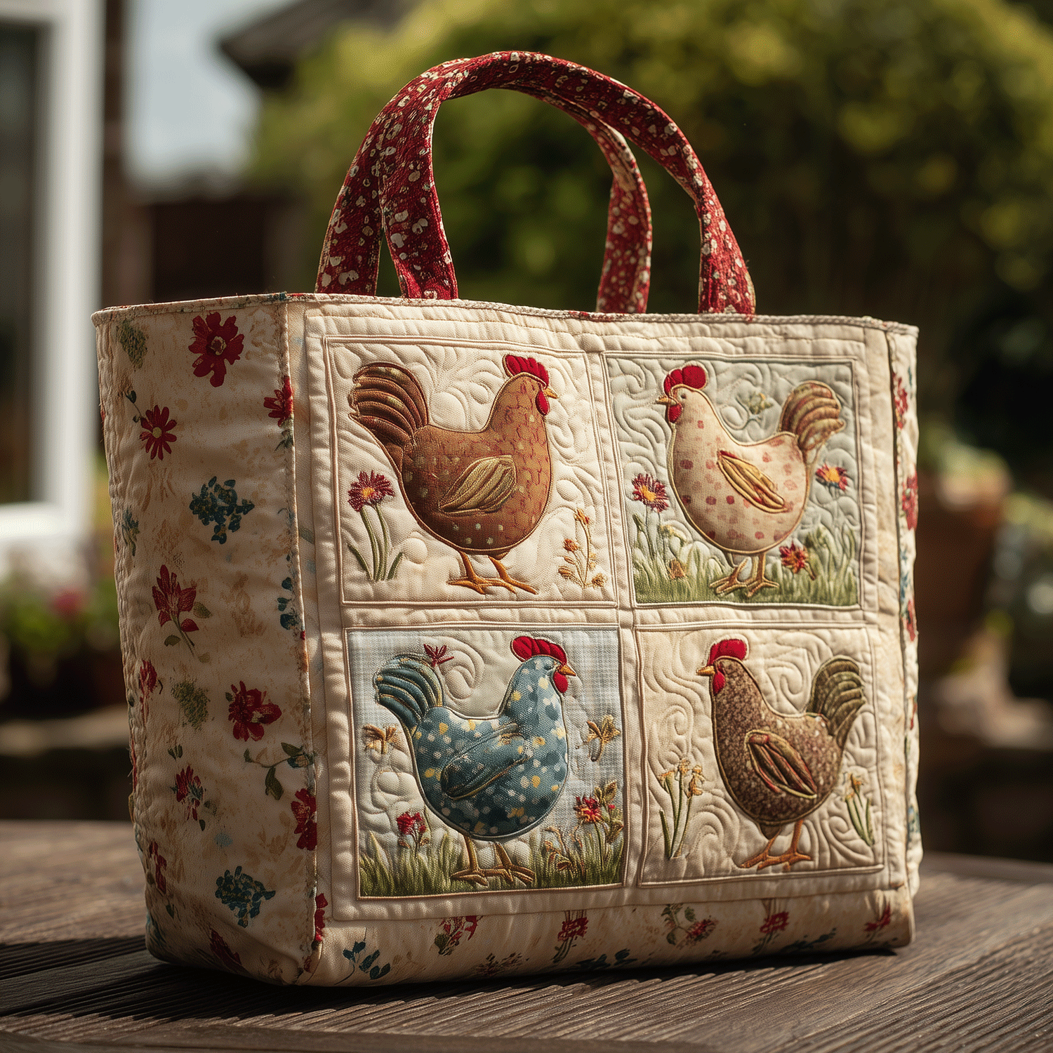 Farm Fresh Hen Quilted Tote Bag Trendy Bags For Women Mother's Day Gifts From Son