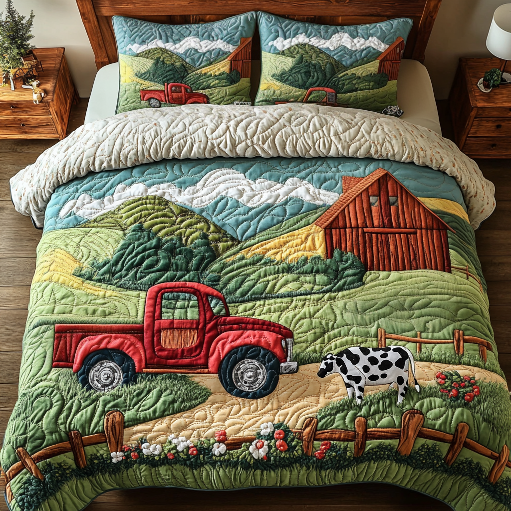 Farm Fresh Quilted Bedding Set Bed Sheet Set Cool Farmer Gifts