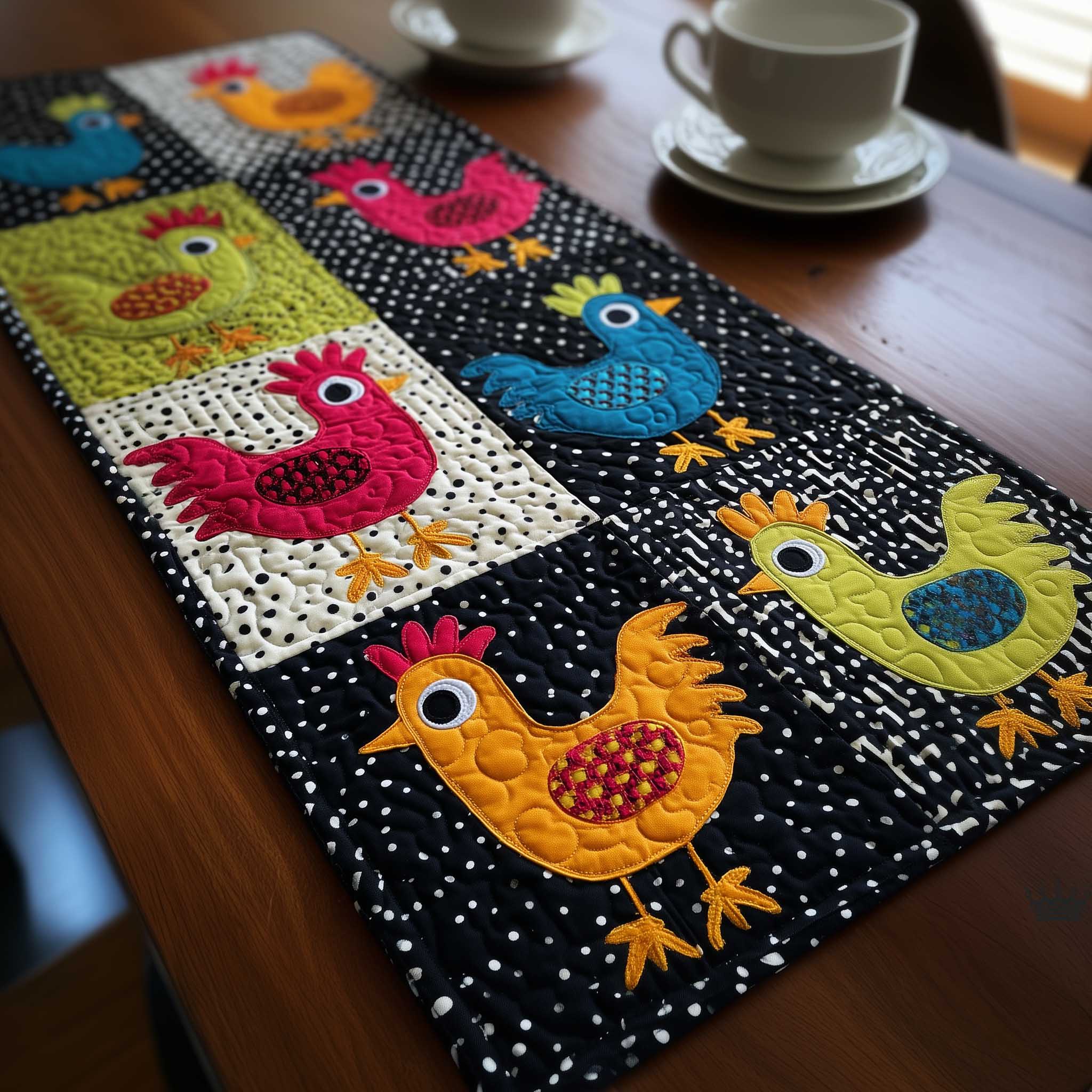 Farm Fresh Quilted Table Runner Table Runner For Dining Table Chicken Themed Gifts