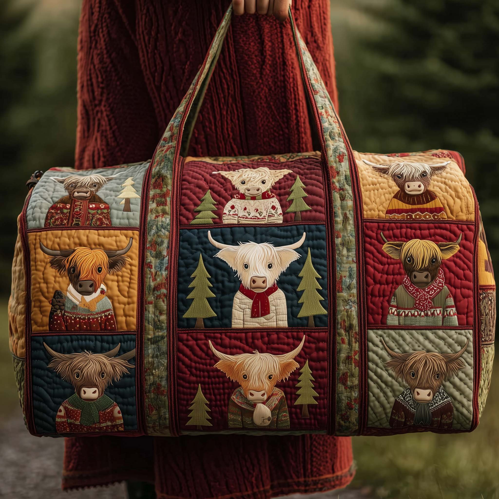 Farmstead Cow Quilted Duffle Bag Best Gym Duffle Bag Best Gifts For Your Mom