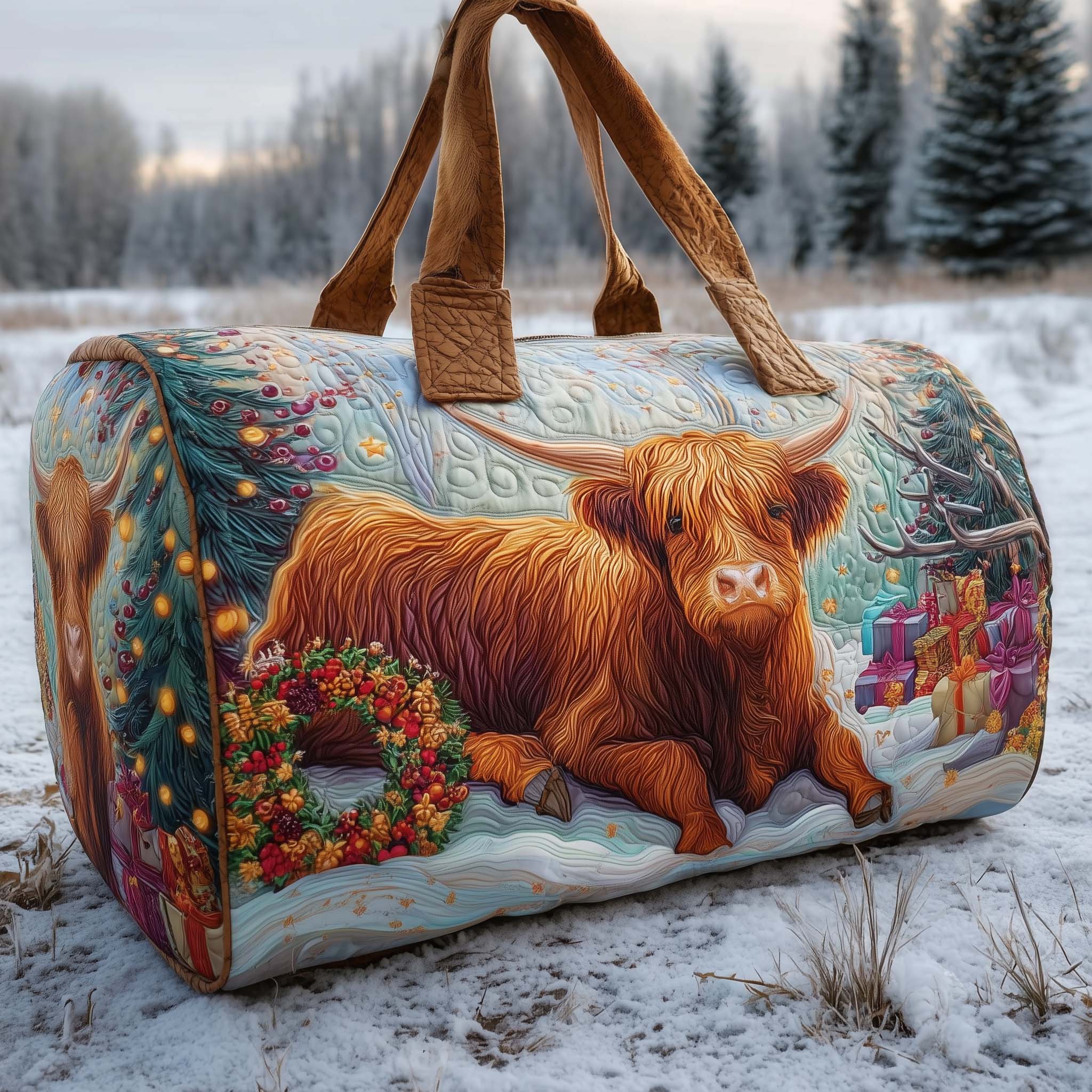Farmstead Cow Quilted Duffle Bag Cute Womens Duffle Bag Mother S Day Gift Ideas