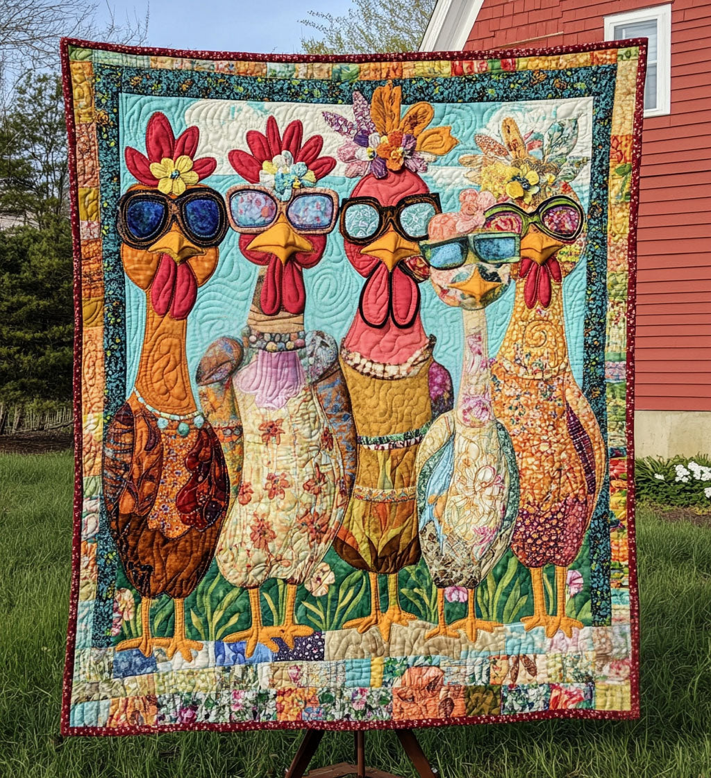 Farmyard Fashion Quilted Blanket Bed Room Decoration Gifts For Chicken Keepers