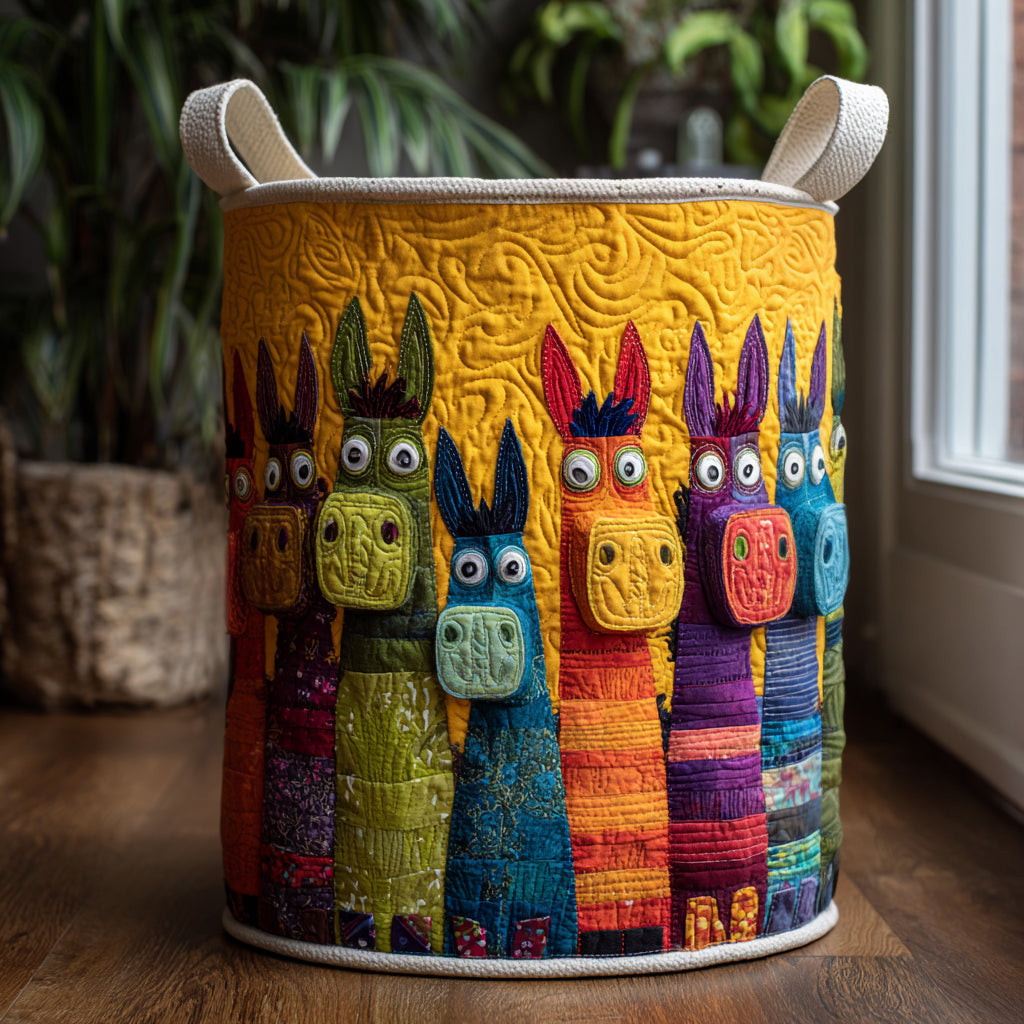 Farmyard Giggles Quilted Laundry Basket Modern Laundry Hamper Gift For Grandma