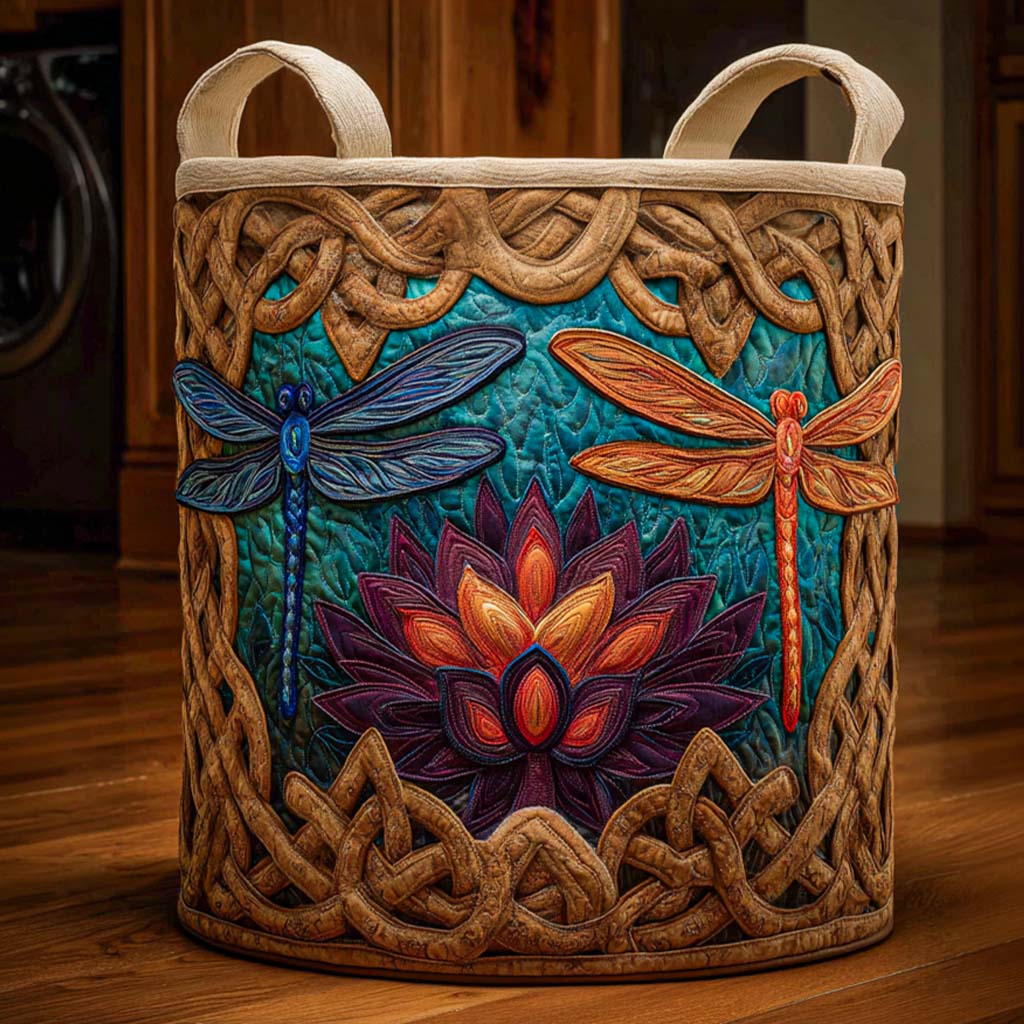 Fast Nymph Quilted Laundry Basket Unique Laundry Basket Novelty Dragonfly Gifts