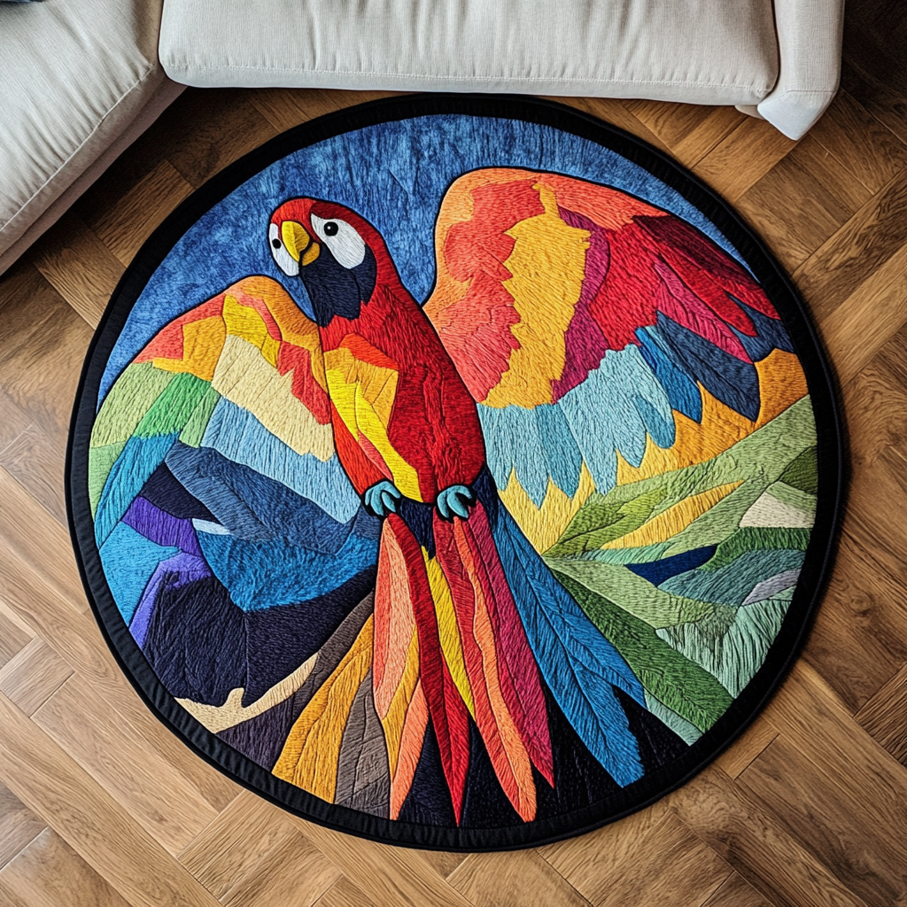 Feathered Charm Quilted Round Mat Living Area Decor Ideas Father's Day Presents For Husband