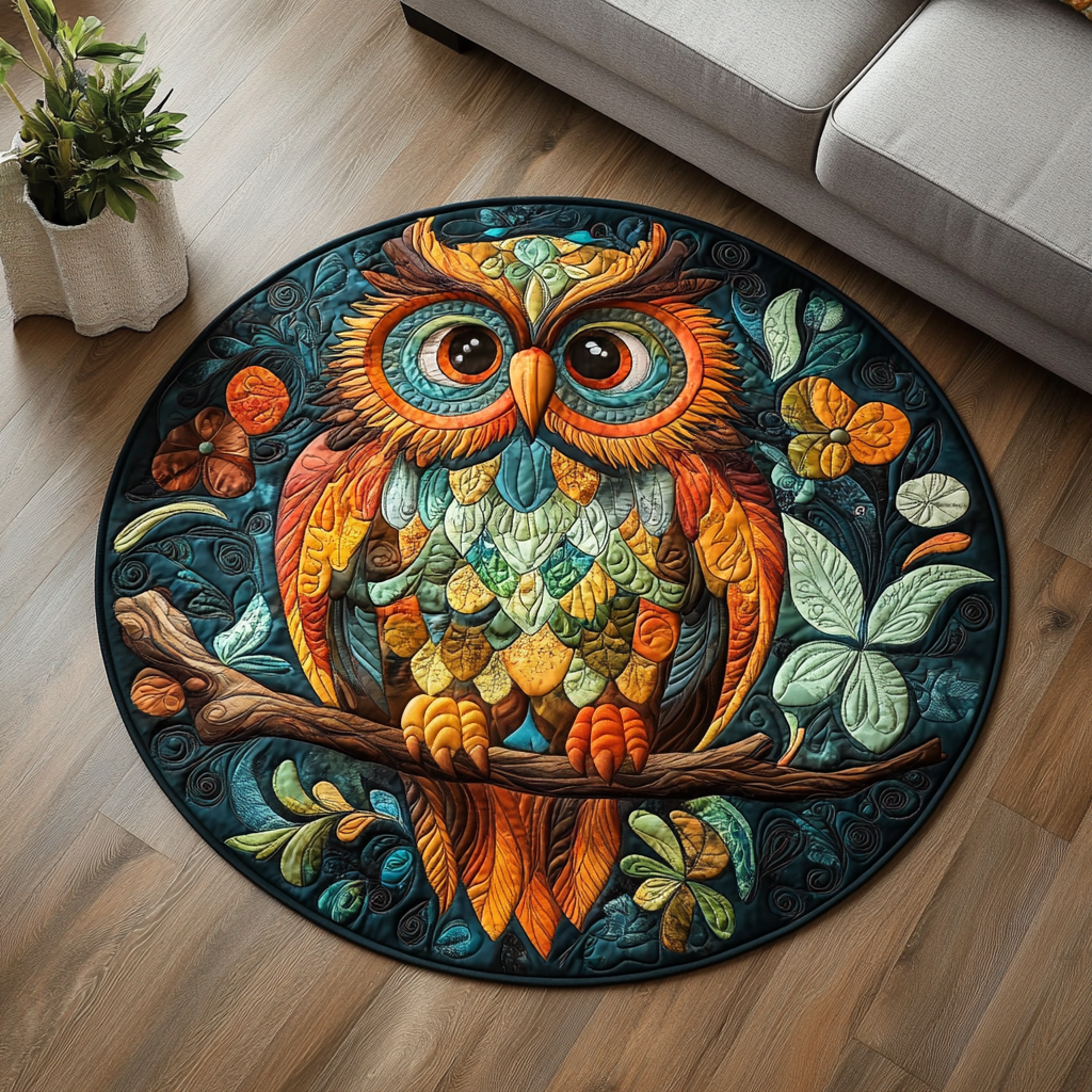 Feathered Charm Quilted Round Mat Mat Circle Mother's Day Ideas For Wife
