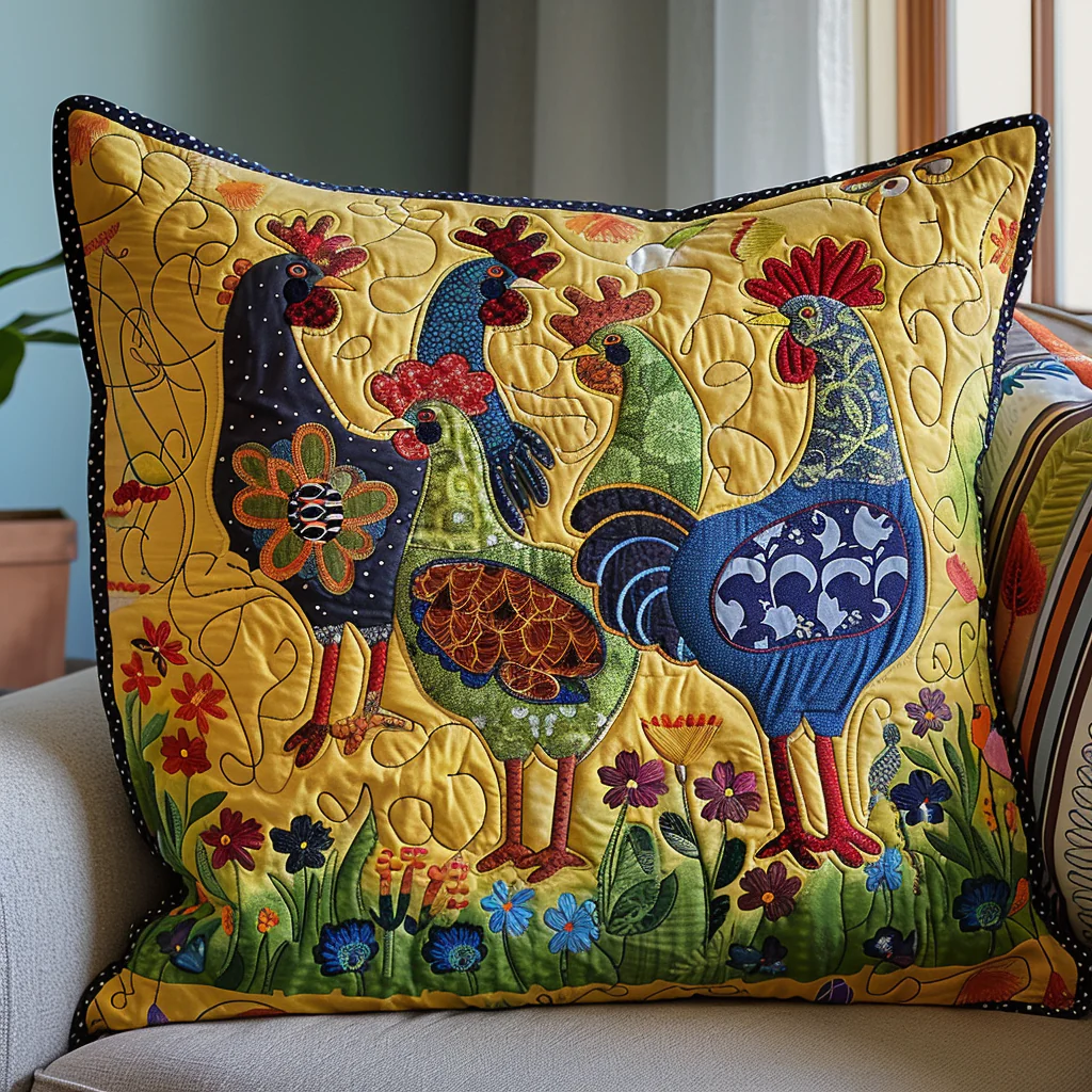 Feathered Delight Quilted Pillow Case Decorative Pillow Cover Present For Dad