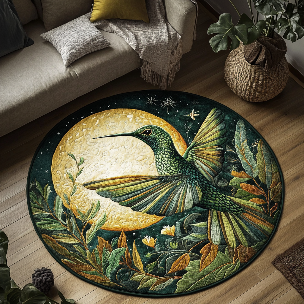 Feathered Flight Quilted Round Mat Living Room Design Gifts For Father's Day From Son