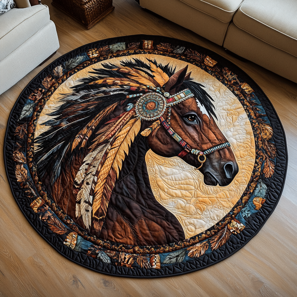 Feathered Strength Quilted Round Mat Living Rooms Ideas Presents For Horse Owners