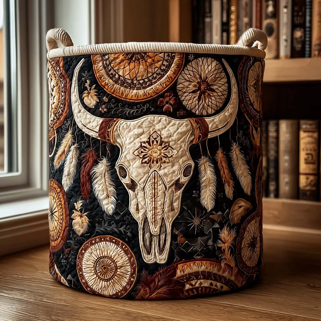 Featherhorn Quilted Laundry Basket Modern Laundry Hamper Unique Gift For Him