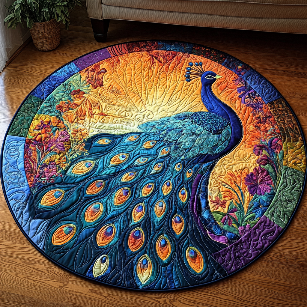 Feathers of Elegance Quilted Round Mat Living Room Furnishing Ideas Father's Day Presents For Son