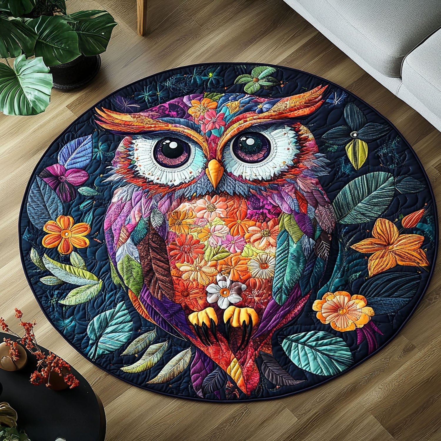 Feathers of Wisdom Quilted Round Mat Family Room Furniture Ideas Grandmother Mothers Day Gifts